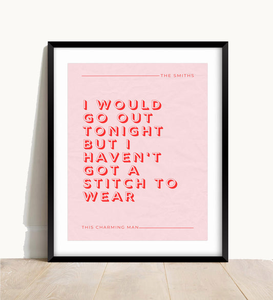 The Smiths, This Charming Man Lyric Print