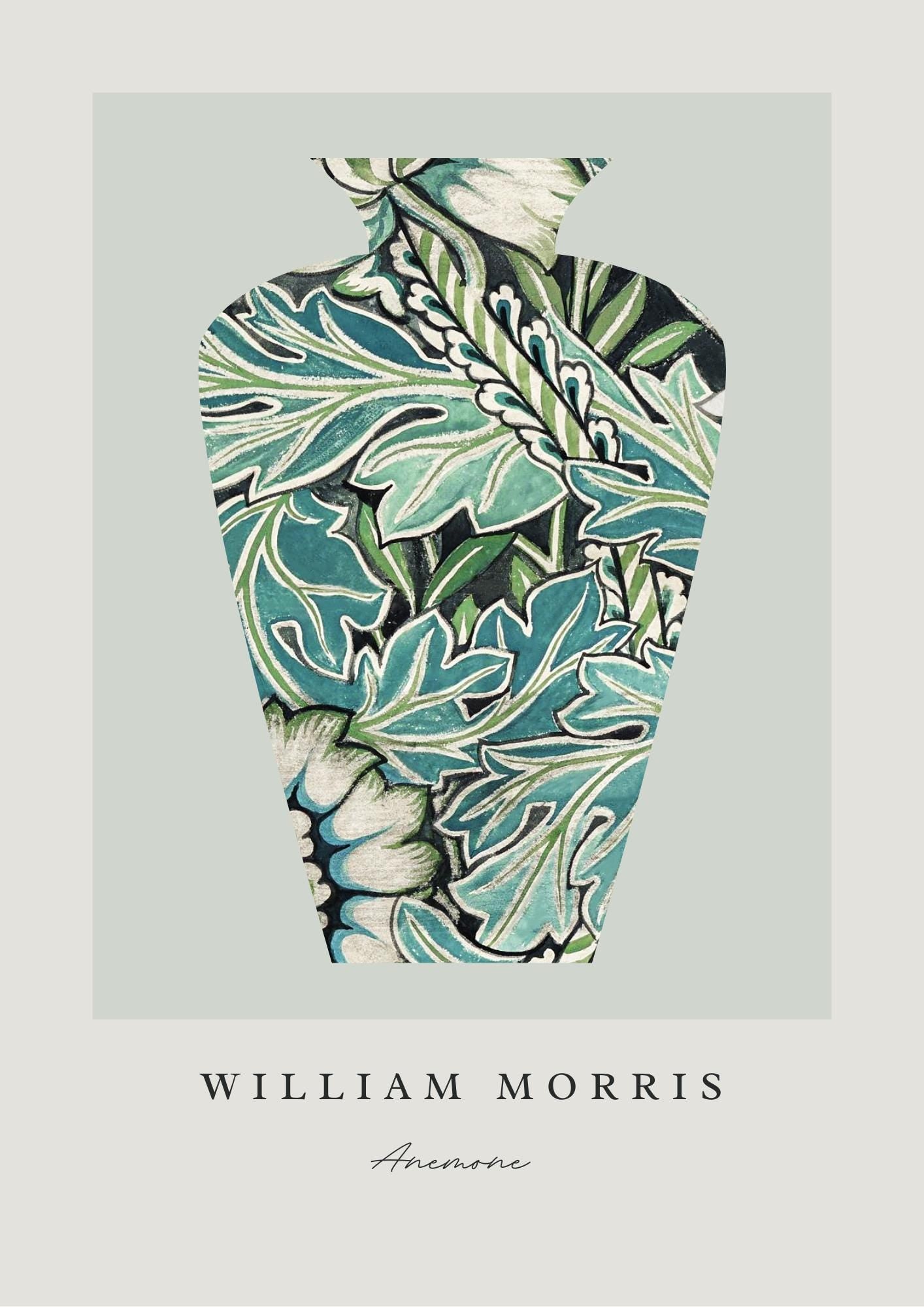 William Morris Anemone Print: Vintage Floral Wall Art