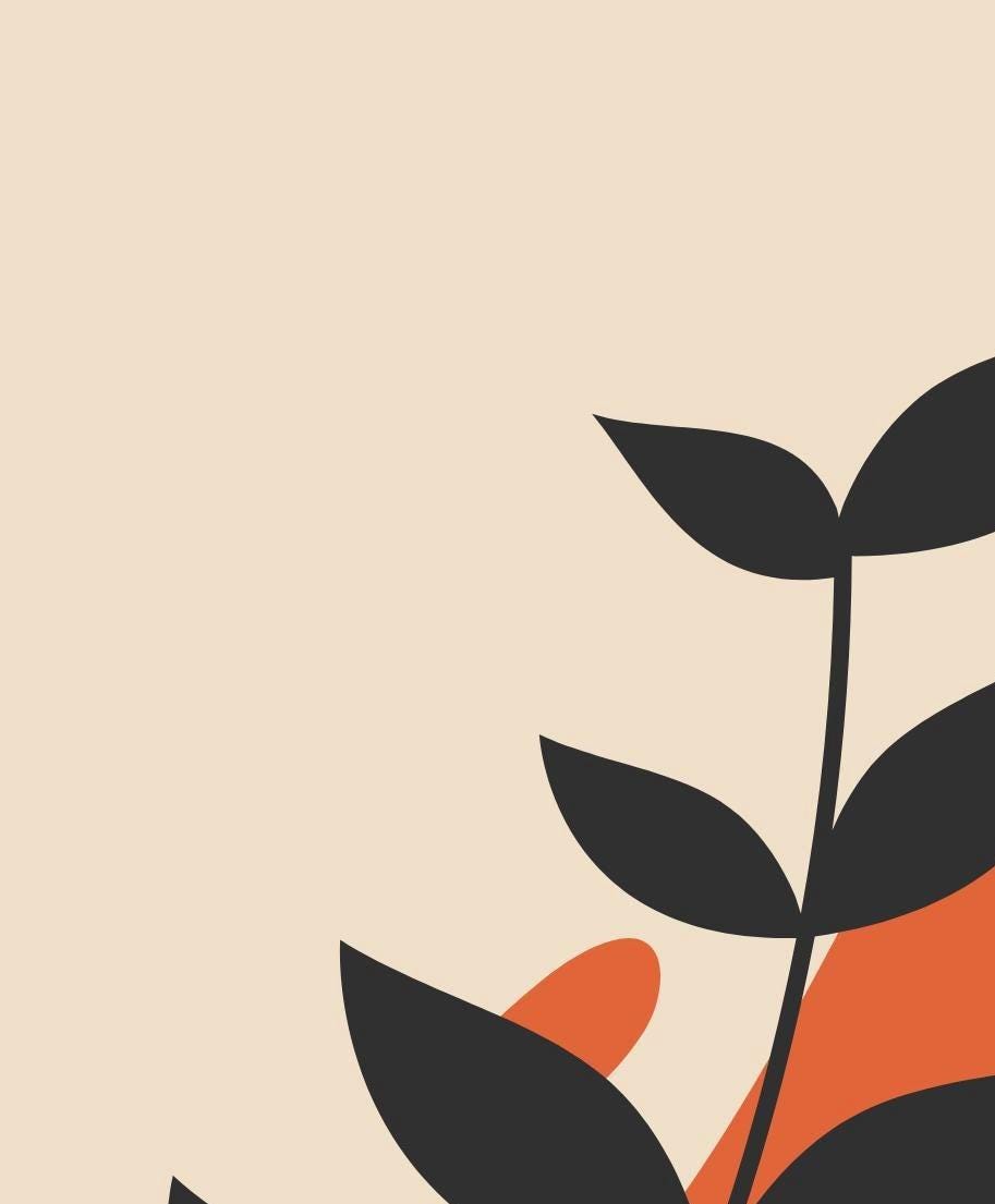 Abstract Leaf Wall Print: Beige, Orange Poster (A4/A3/A2/A1)
