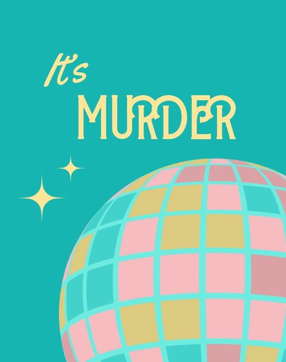 Murder on the Dancefloor Print, Glitter Ball Typography Wall Art (A4, A3)