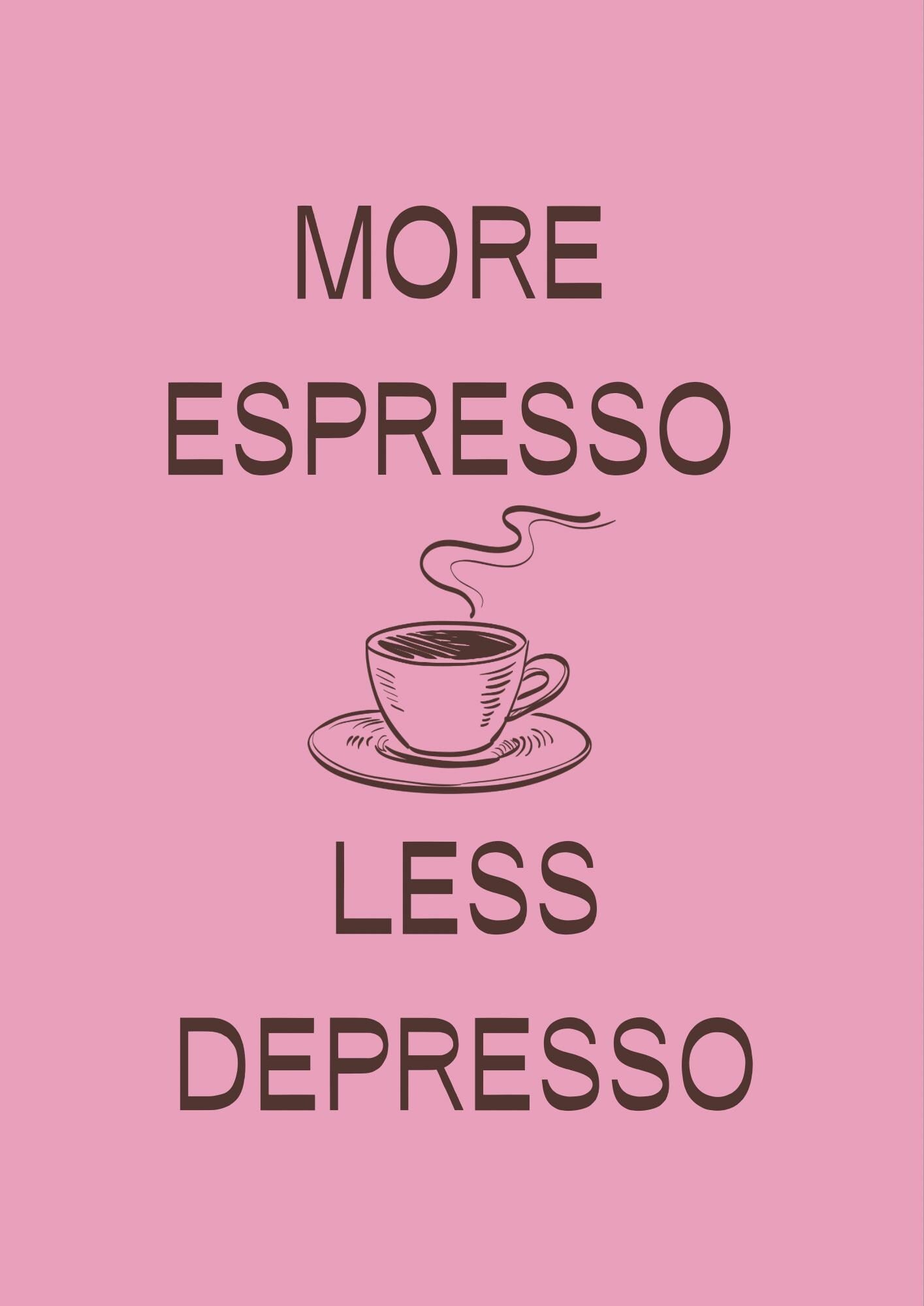 Espresso Art Print: Modern Coffee Poster, Colourful Kitchen Decor