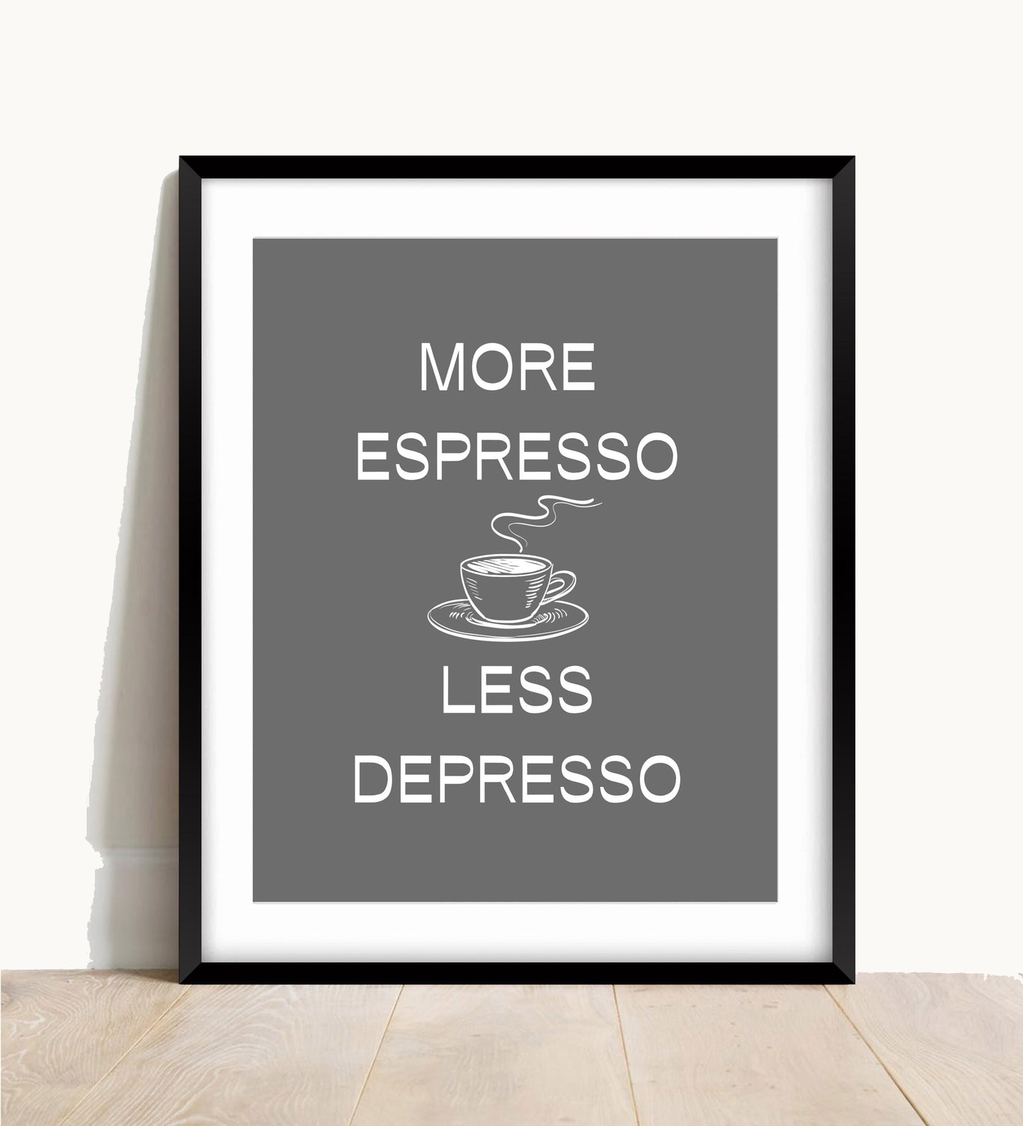 Espresso Art Print: Modern Coffee Cup Poster, Kitchen Wall Decor