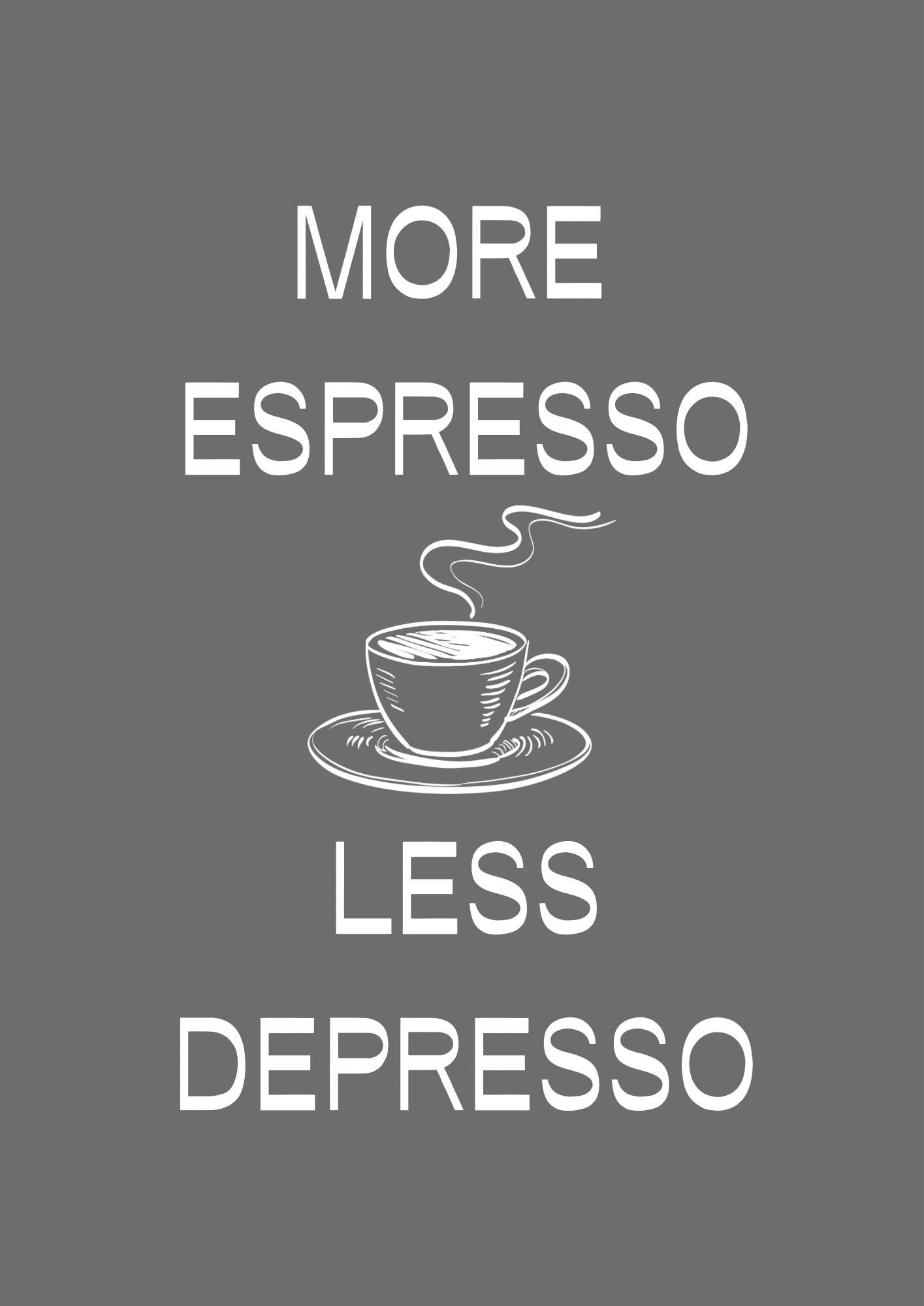Espresso Art Print: Modern Coffee Cup Poster, Kitchen Wall Decor