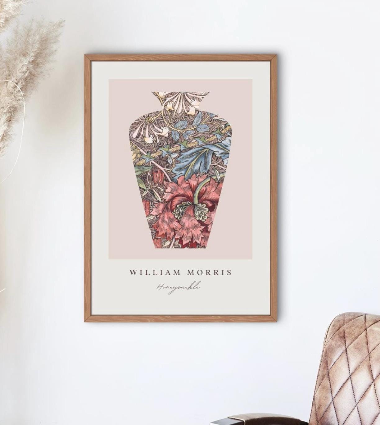 William Morris Honeysuckle Print: Vintage Floral Wall Art