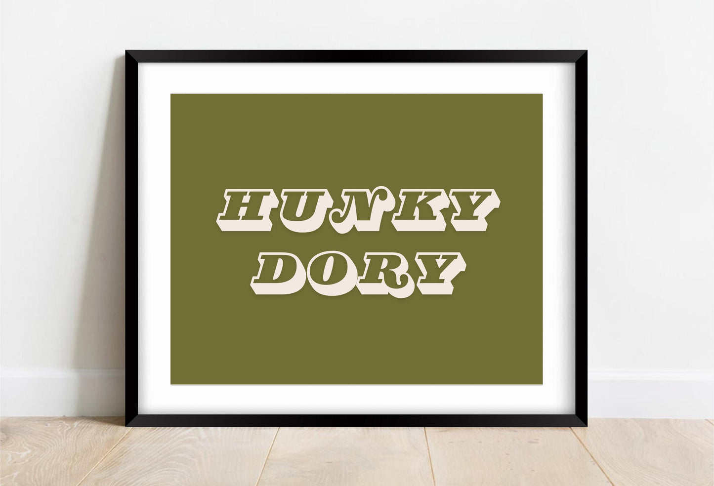 Hunky Dory Typography Print: Retro Wall Art