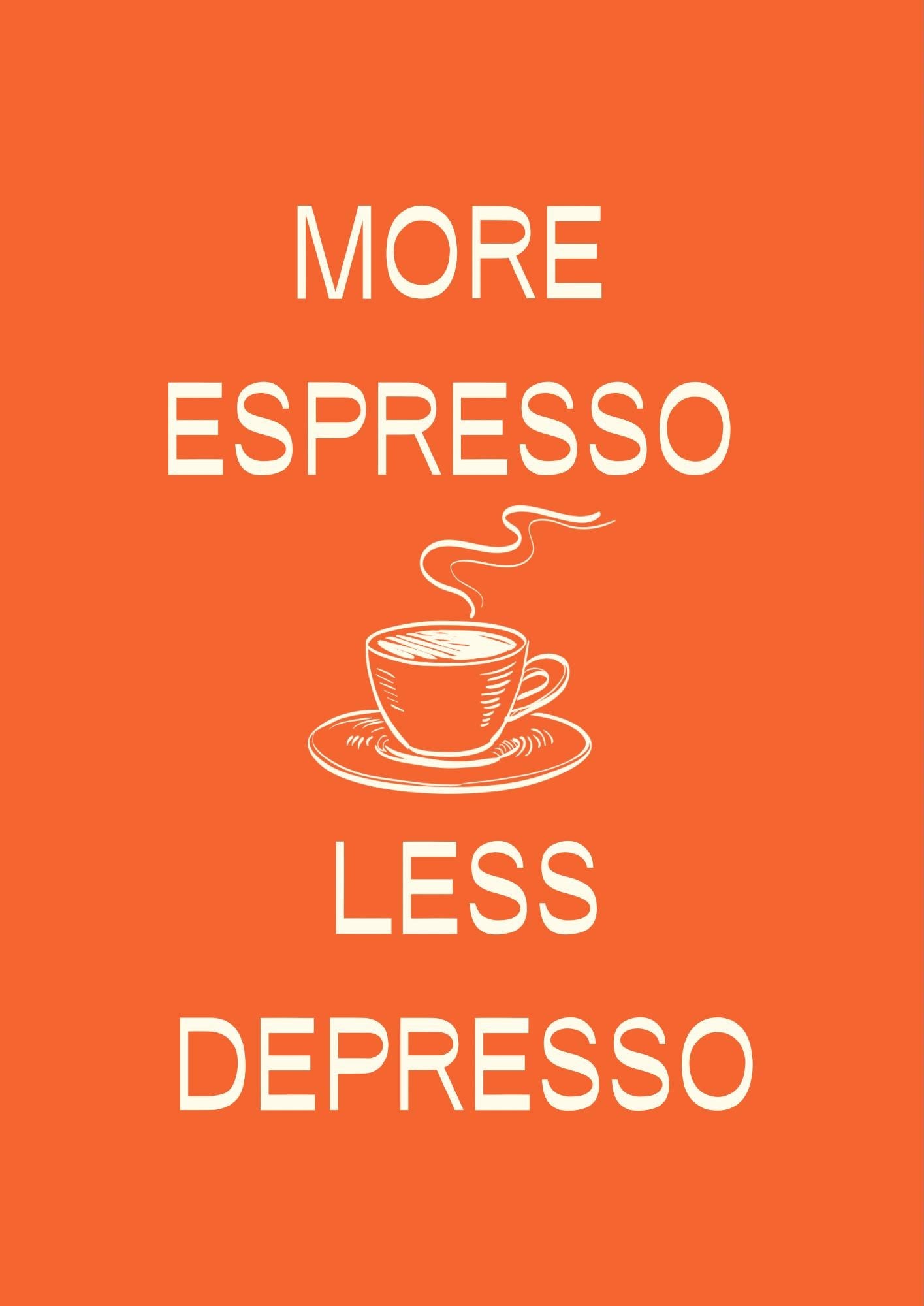 Espresso Art Print: Modern Coffee Poster, Colourful Wall Decor