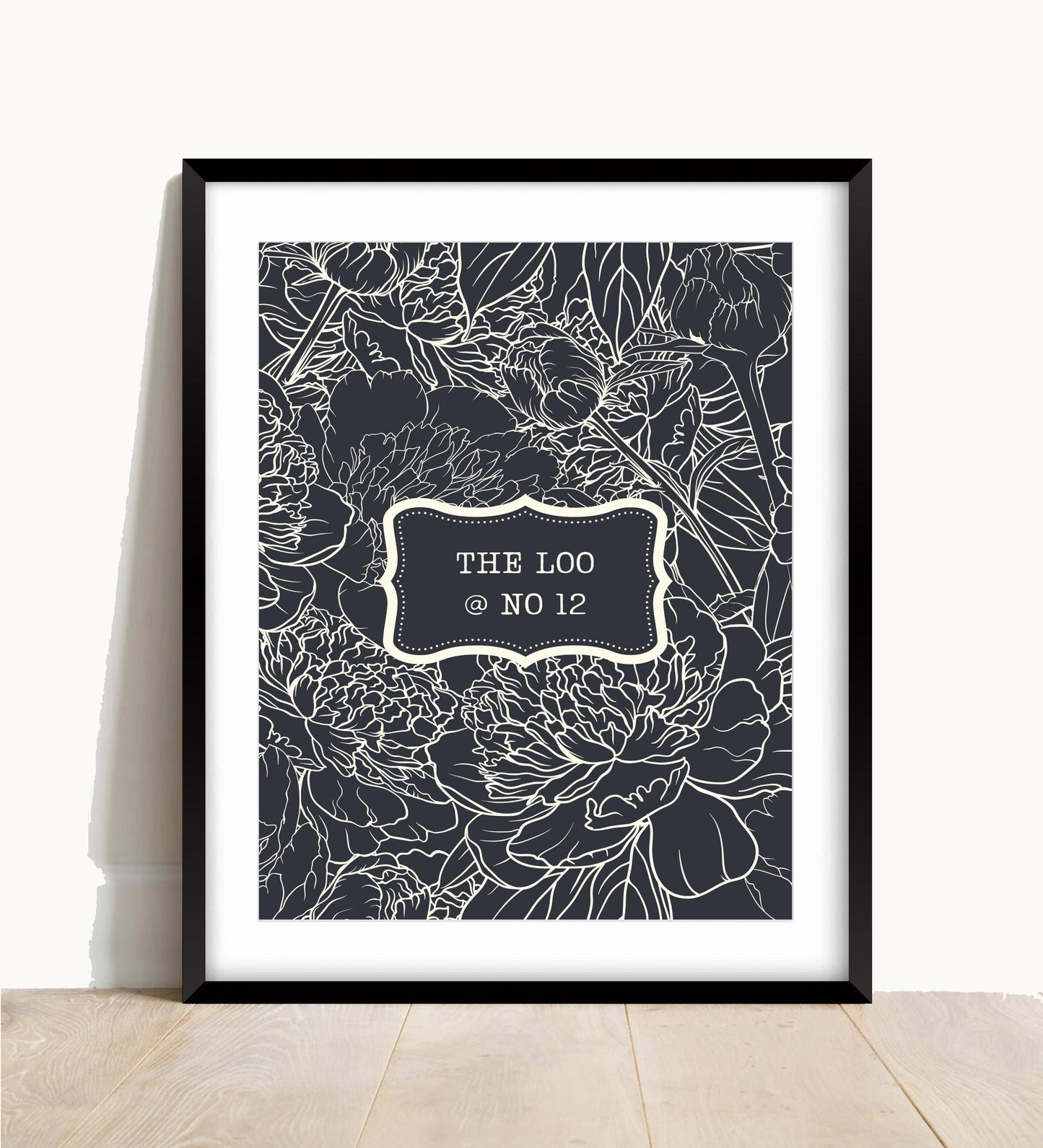 Personalized Bathroom Floral Print: Funny Art Poster