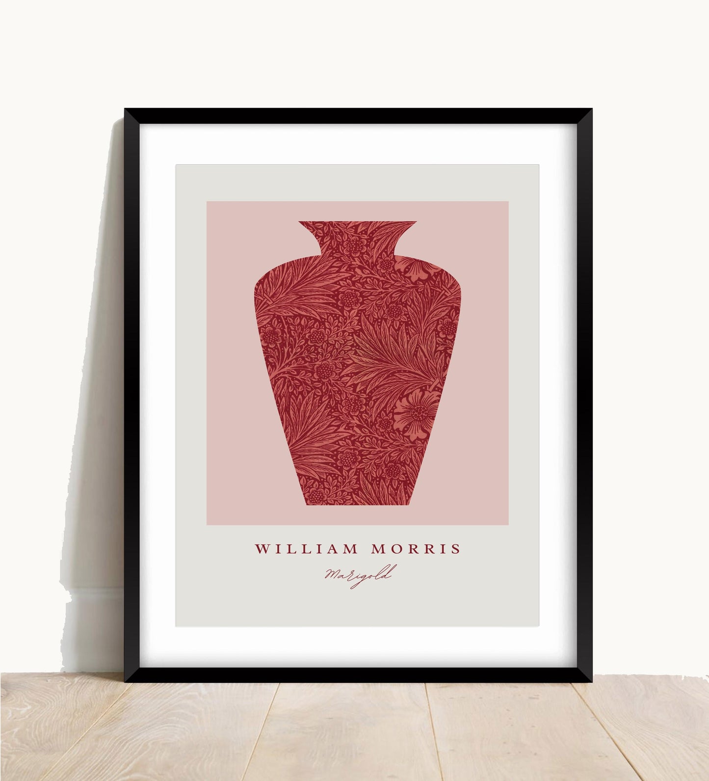 William Morris Marigold Red Print