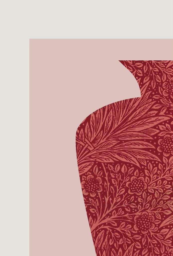William Morris Marigold Print: Vintage Red Floral Vase Art