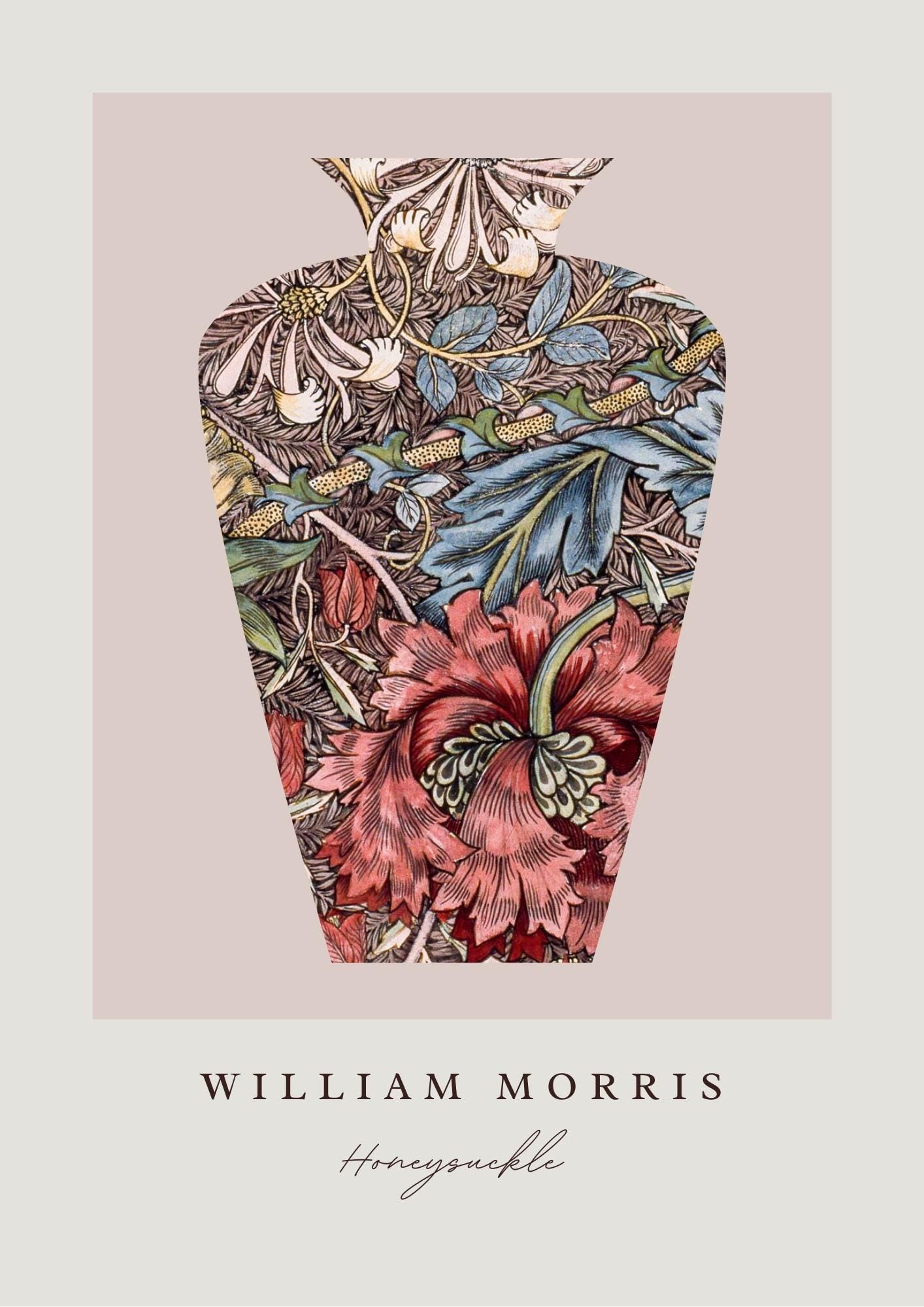 William Morris Honeysuckle Print: Vintage Floral Wall Art