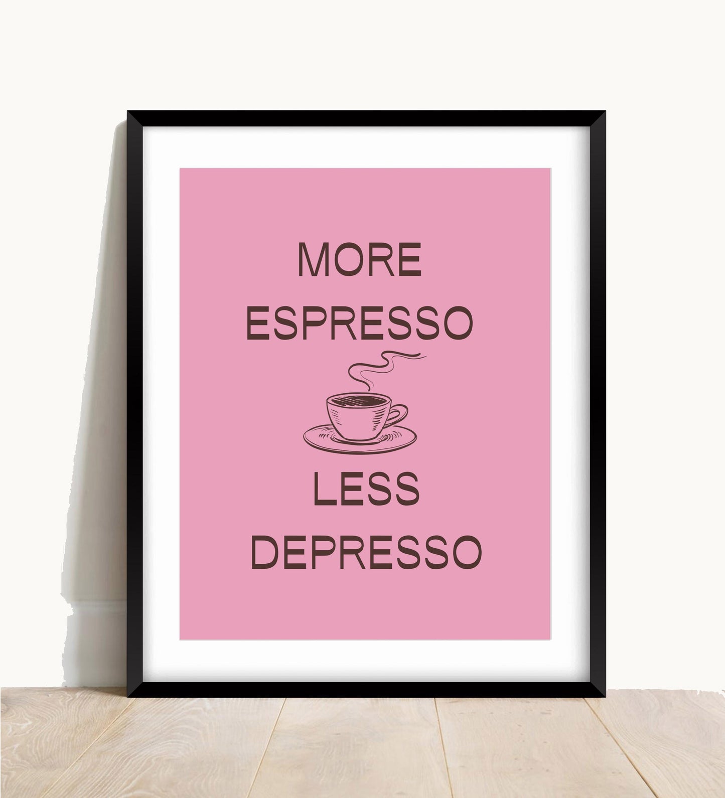 Espresso Art Print: Modern Coffee Poster, Colourful Kitchen Decor