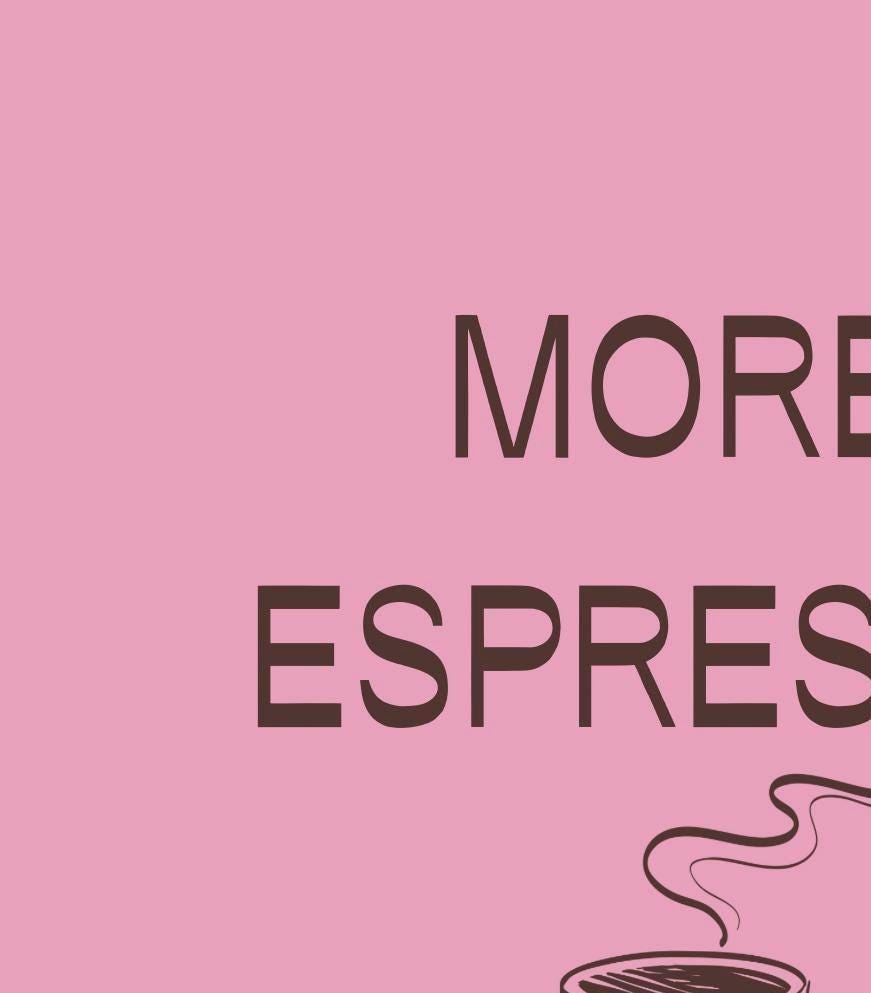Espresso Art Print: Modern Coffee Poster, Colourful Kitchen Decor