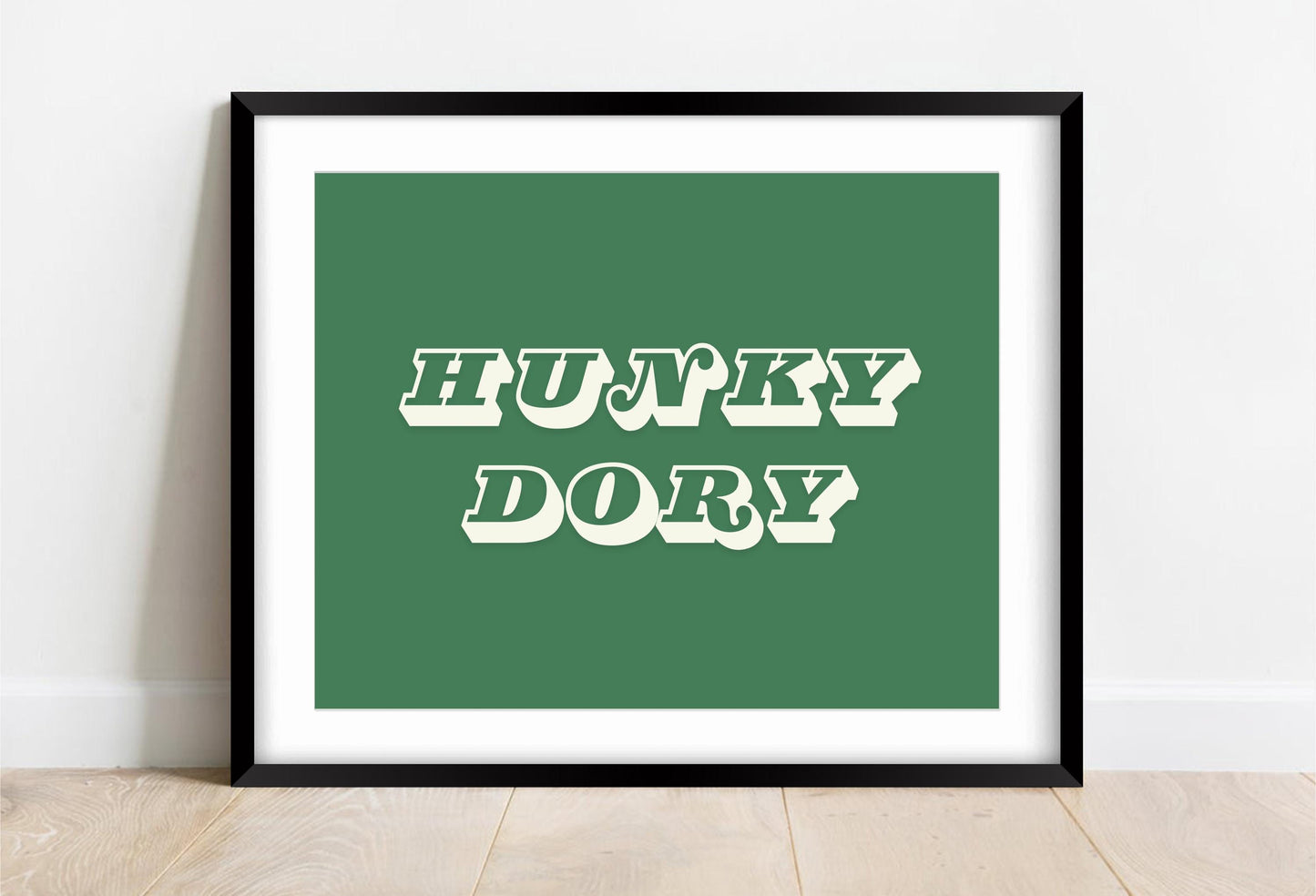 Hunky Dory Wall Print: Retro Typography Art