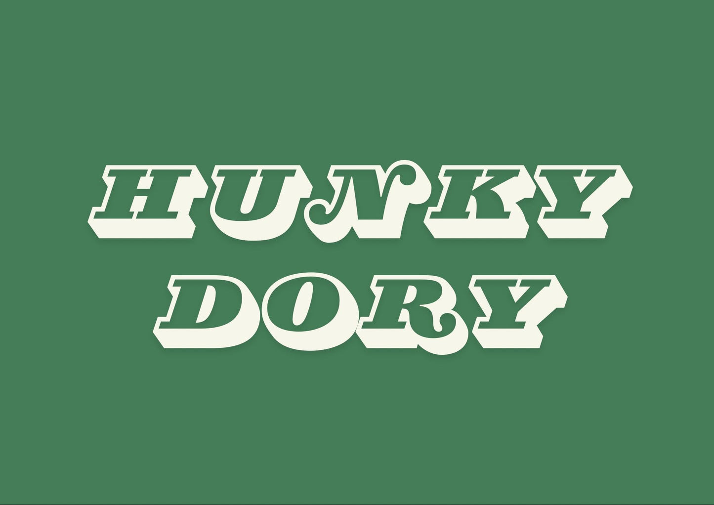 Hunky Dory Wall Print: Retro Typography Art