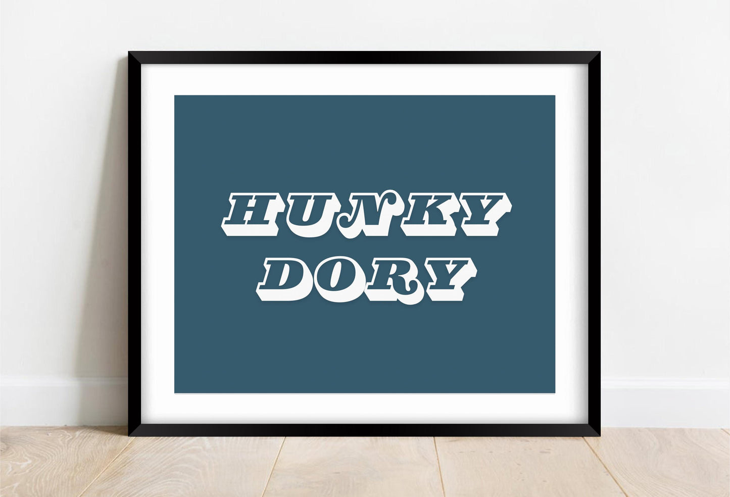 Hunky Dory Typography Wall Print: Retro Home Decor