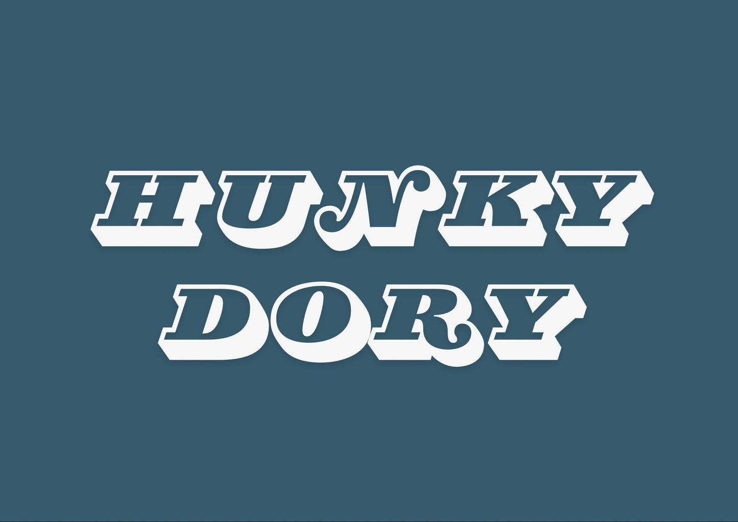 Hunky Dory Typography Wall Print: Retro Home Decor