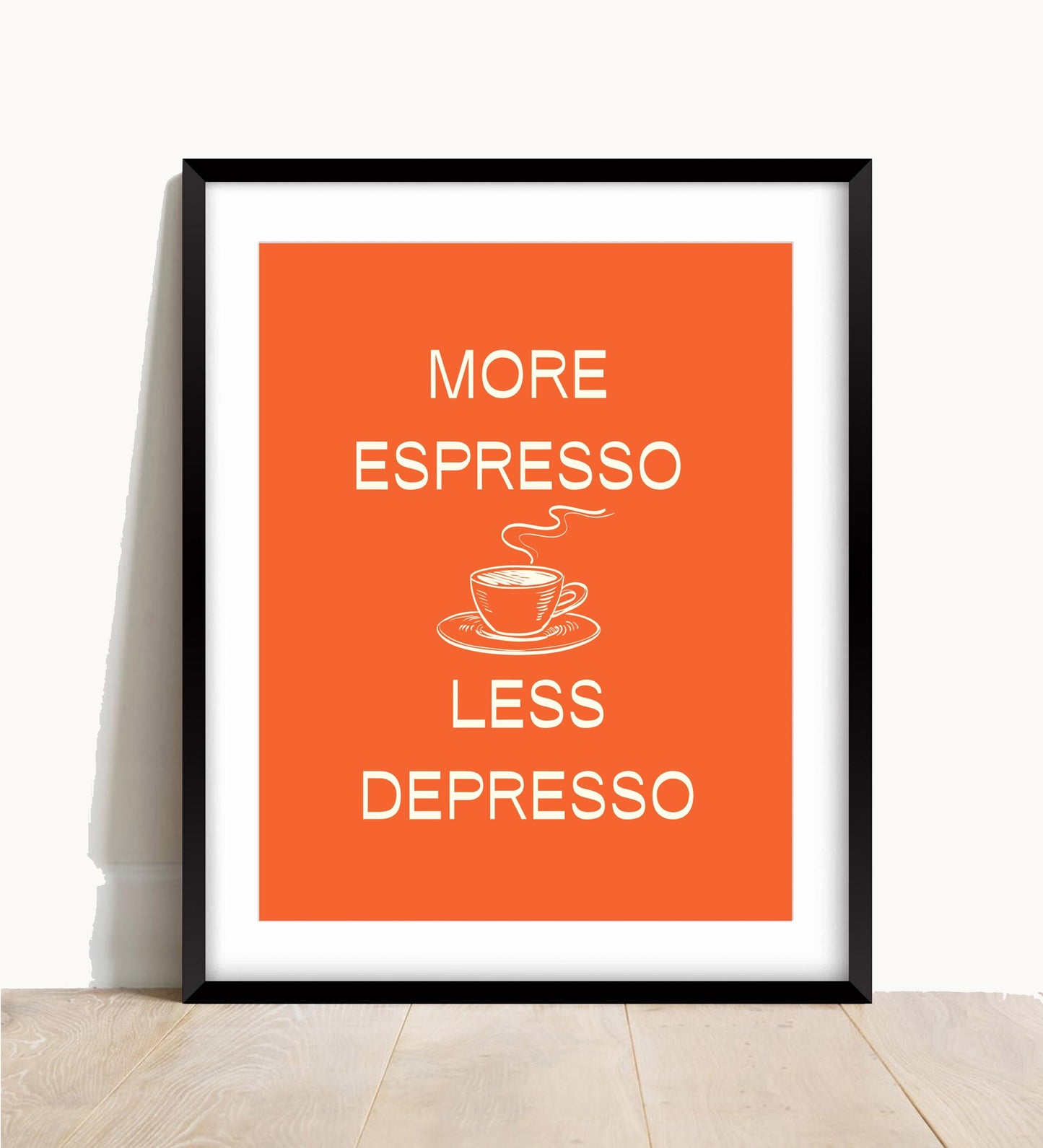 Espresso Art Print: Modern Coffee Poster, Colourful Wall Decor