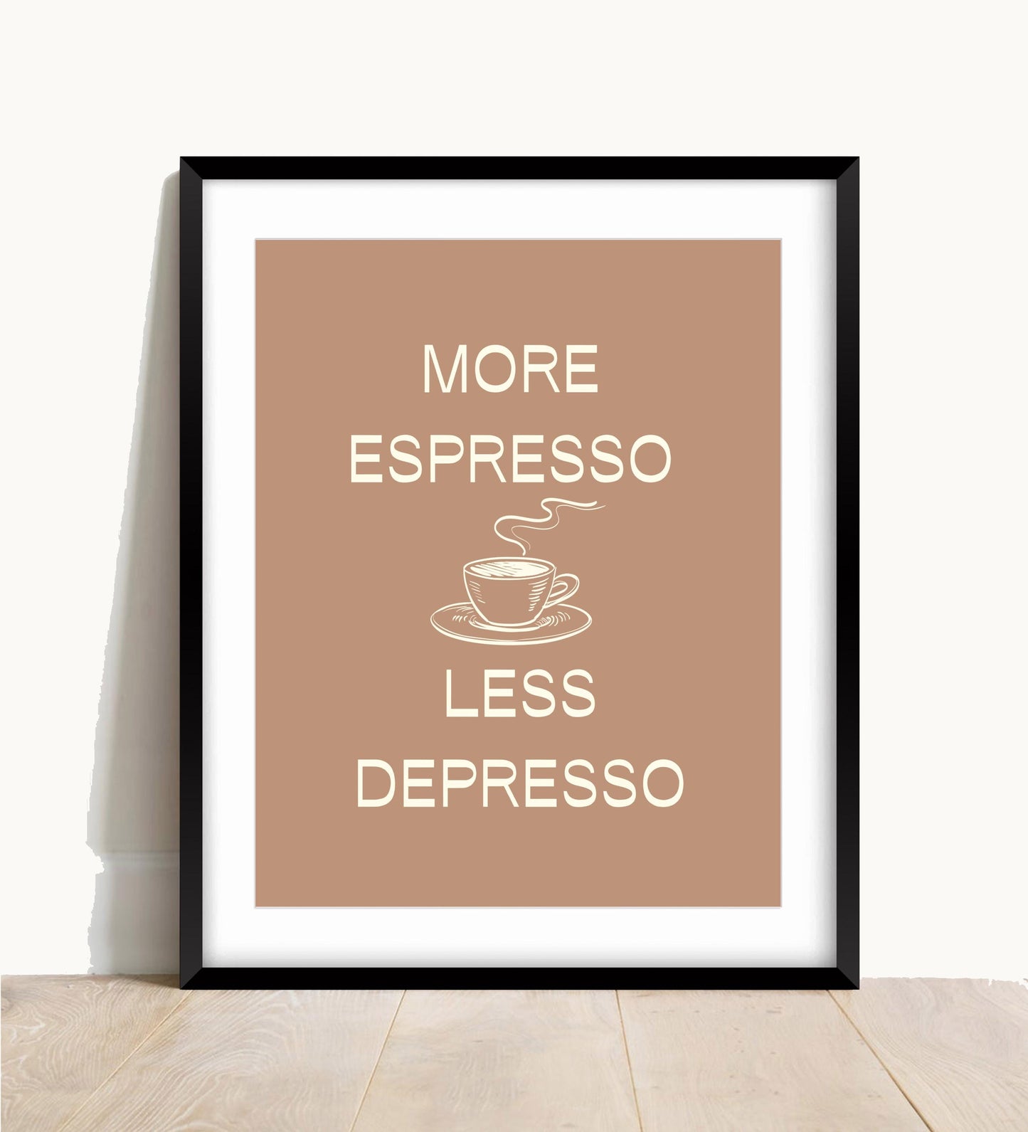 Espresso Art Print: Modern Coffee Poster, Kitchen Wall Decor