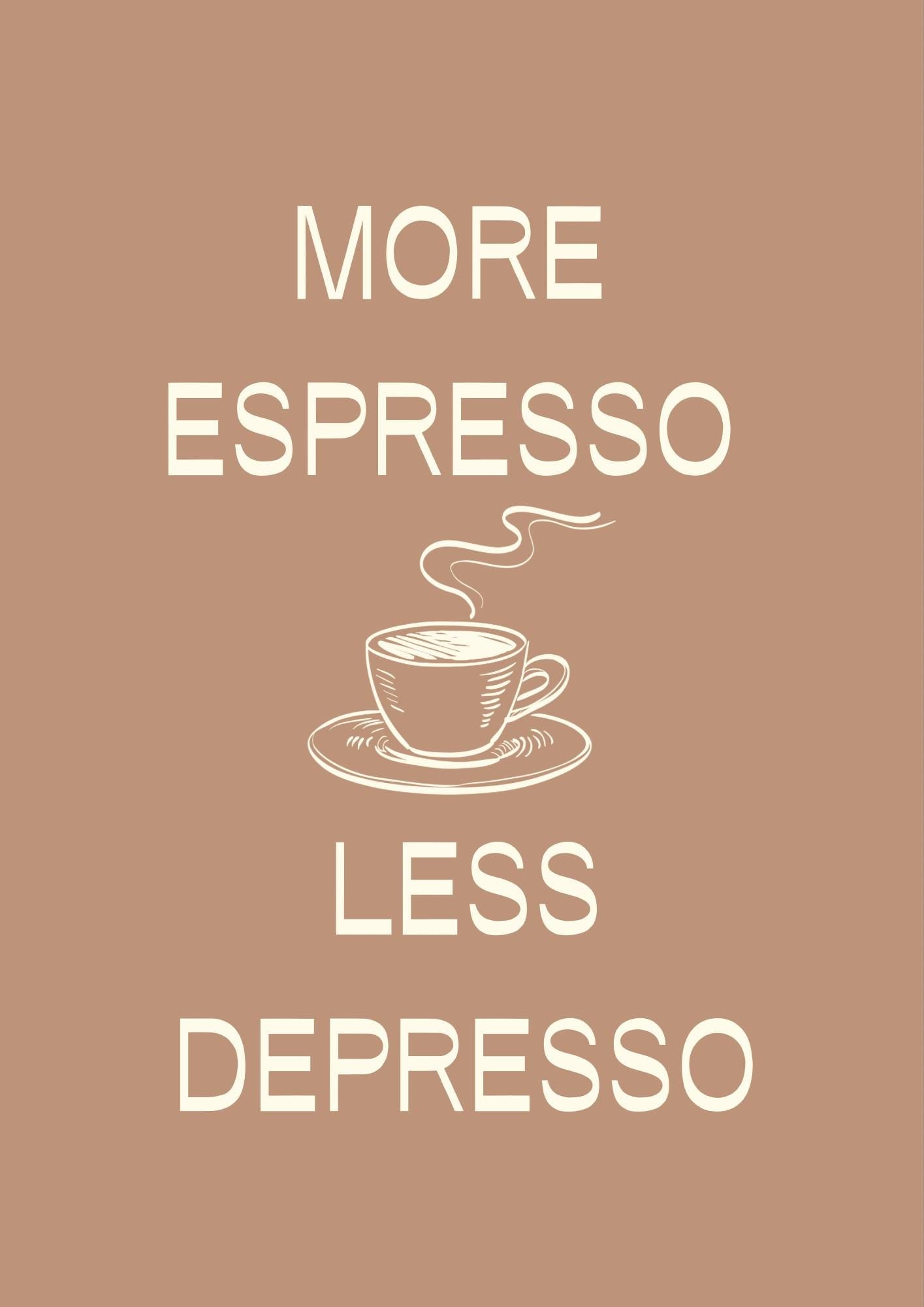 Espresso Art Print: Modern Coffee Poster, Kitchen Wall Decor