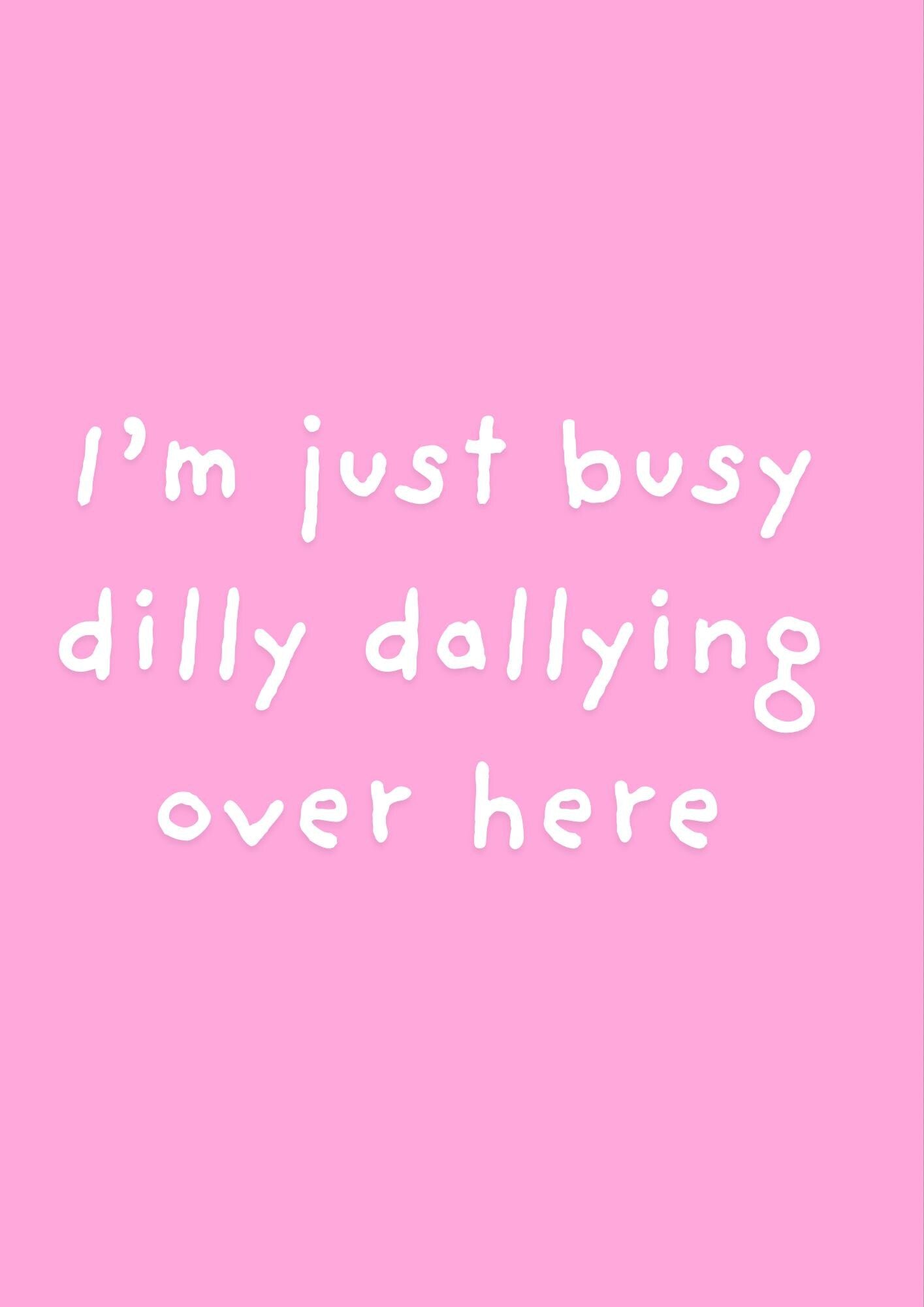 Dilly Dallying Print: Retro Pink Wall Art (A4/A3/A2/A1)