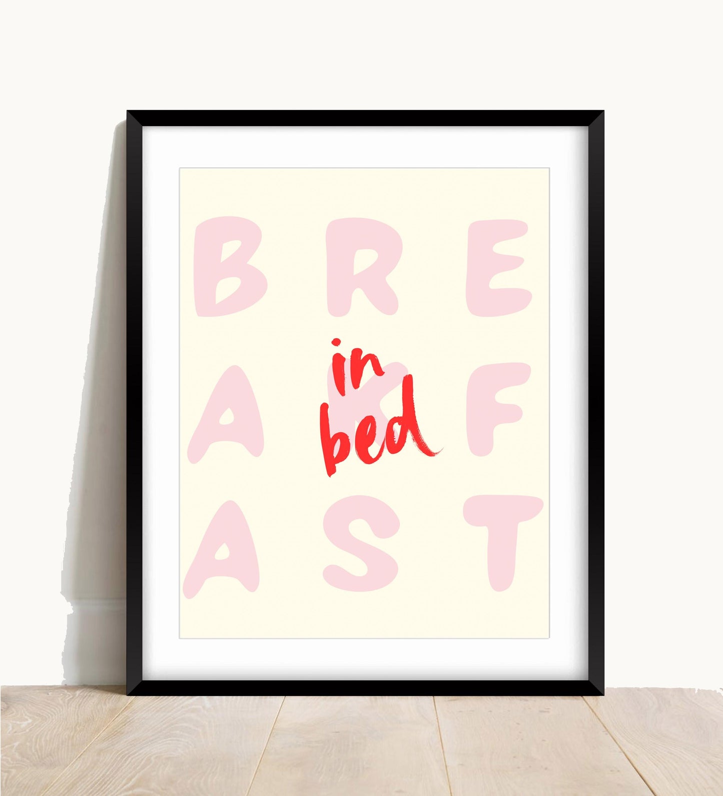 Breakfast in Bed Print, Quirky Bedroom Wall Art, Girly Room Decor