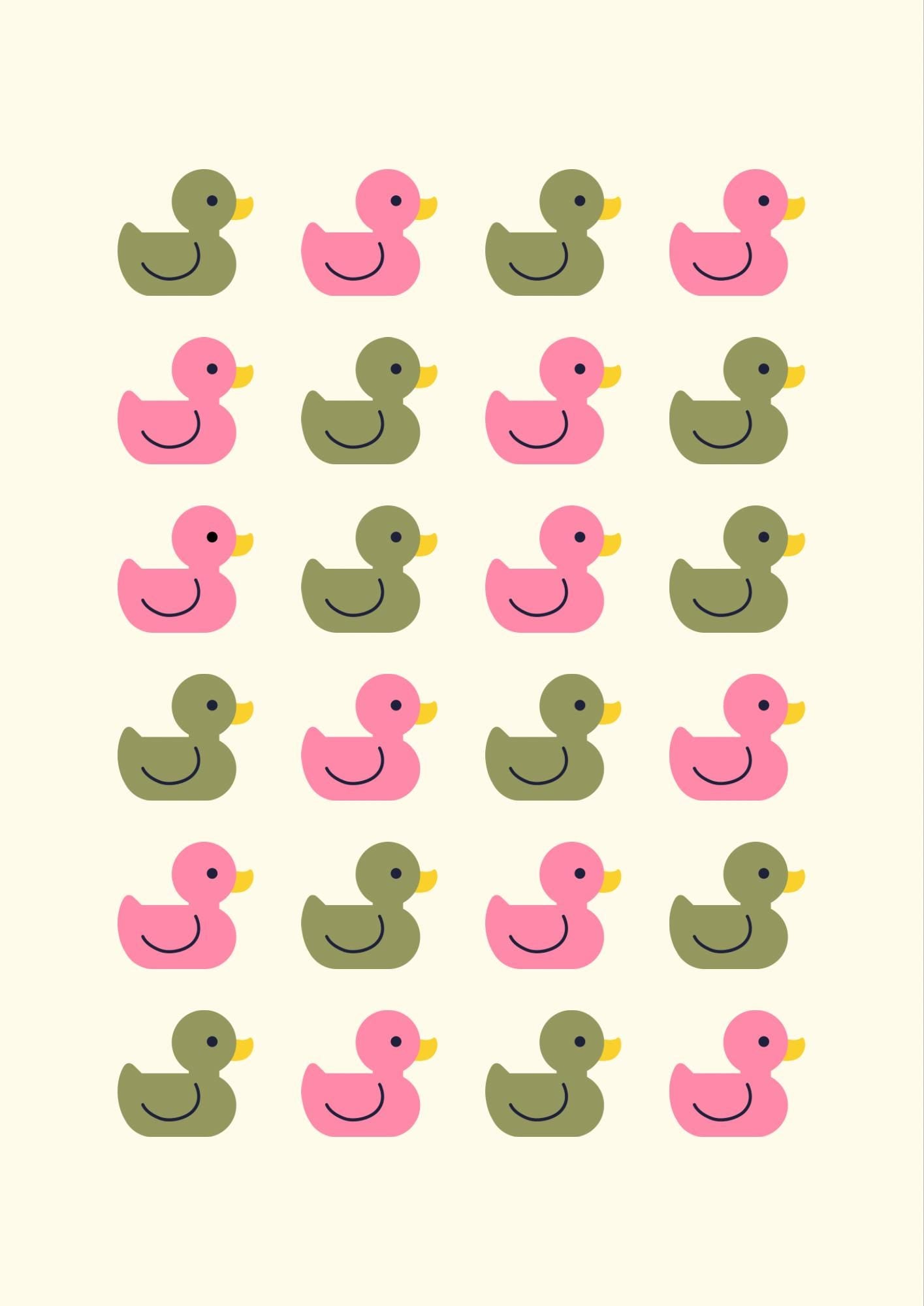 Bathroom Print: Duck Loo Poster, Funny Art