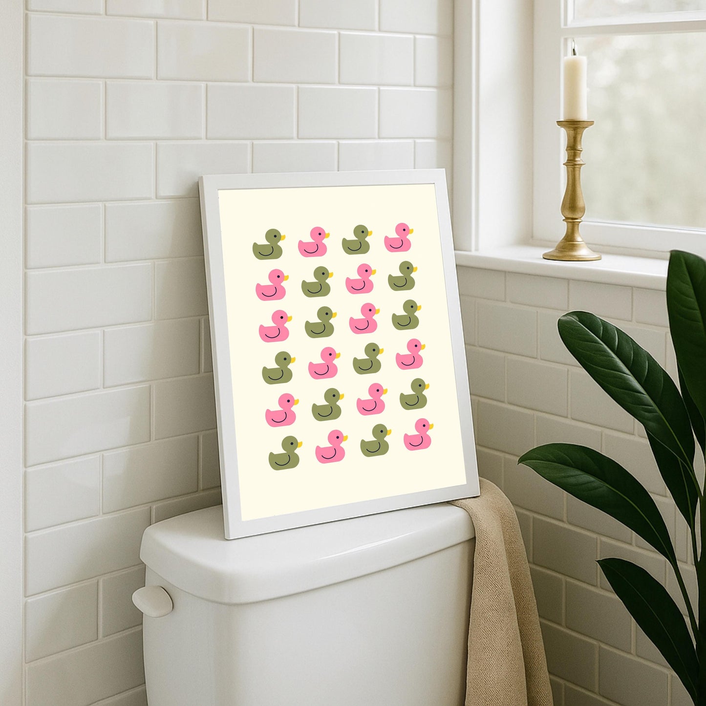 Bathroom Print: Duck Loo Poster, Funny Art