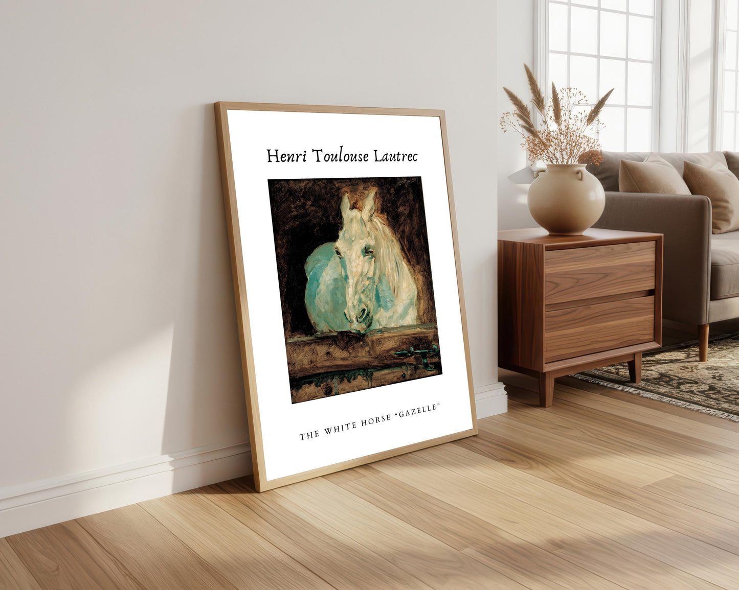 Toulouse-Lautrec Horse Art Print: The White Horse “Gazelle”