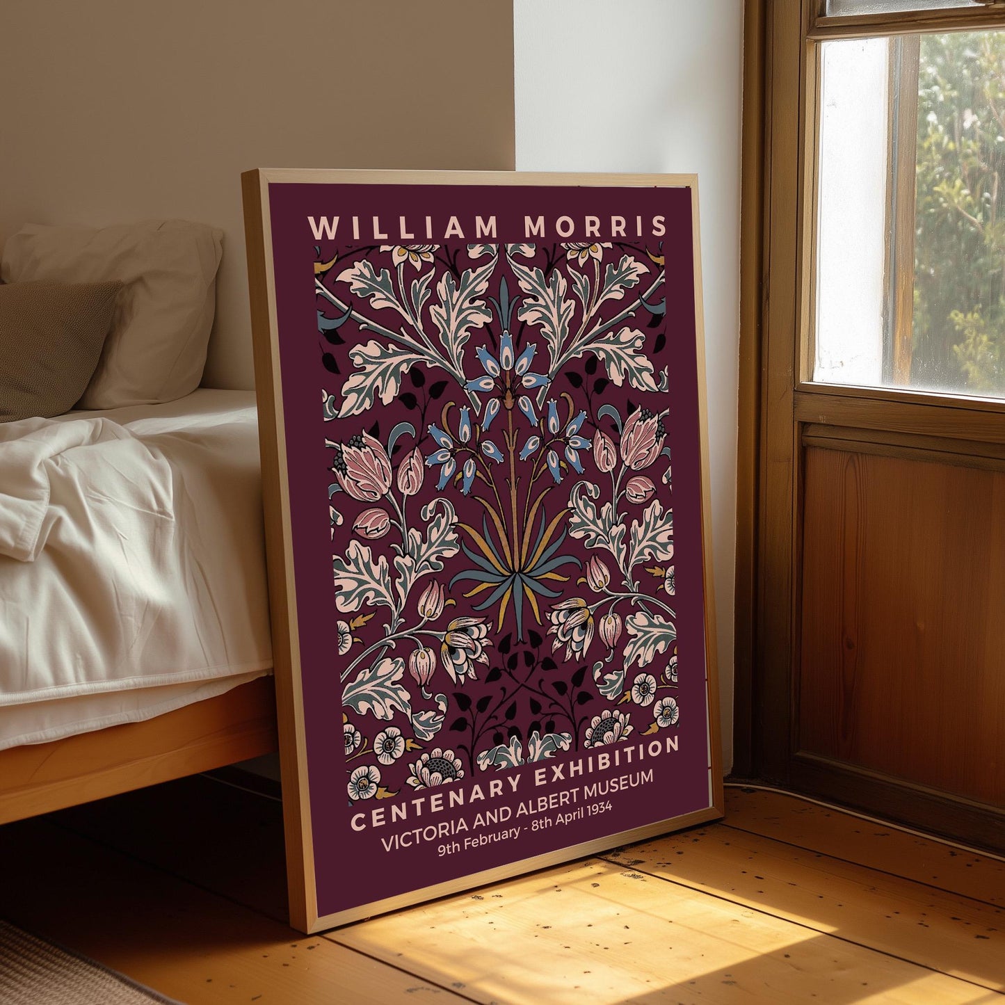William Morris 'Hyacinth Wine' Print: Enhanced Vintage Floral Art