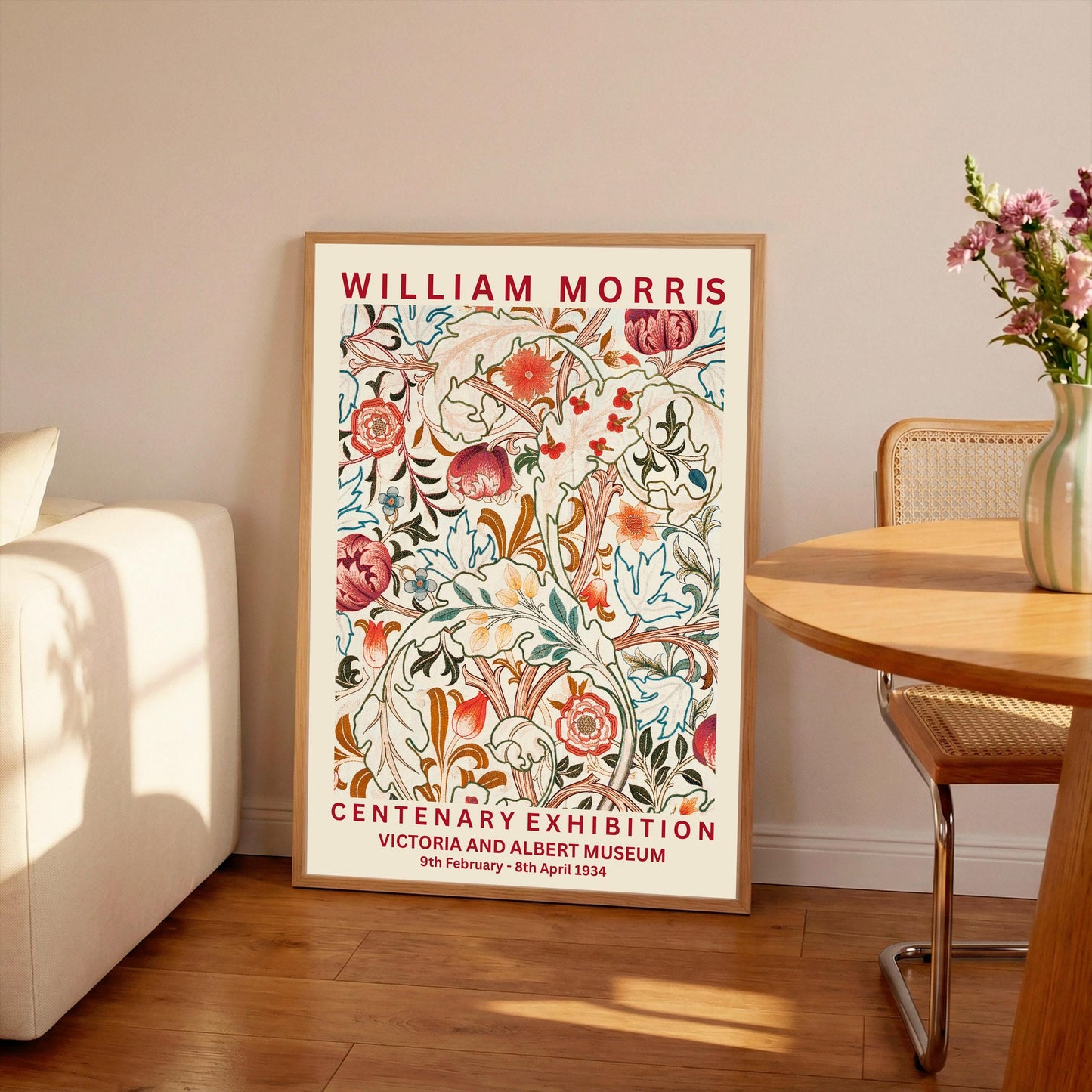 William Morris 'Honeysuckle' Print: Vintage Exhibition Poster, V&A Museum