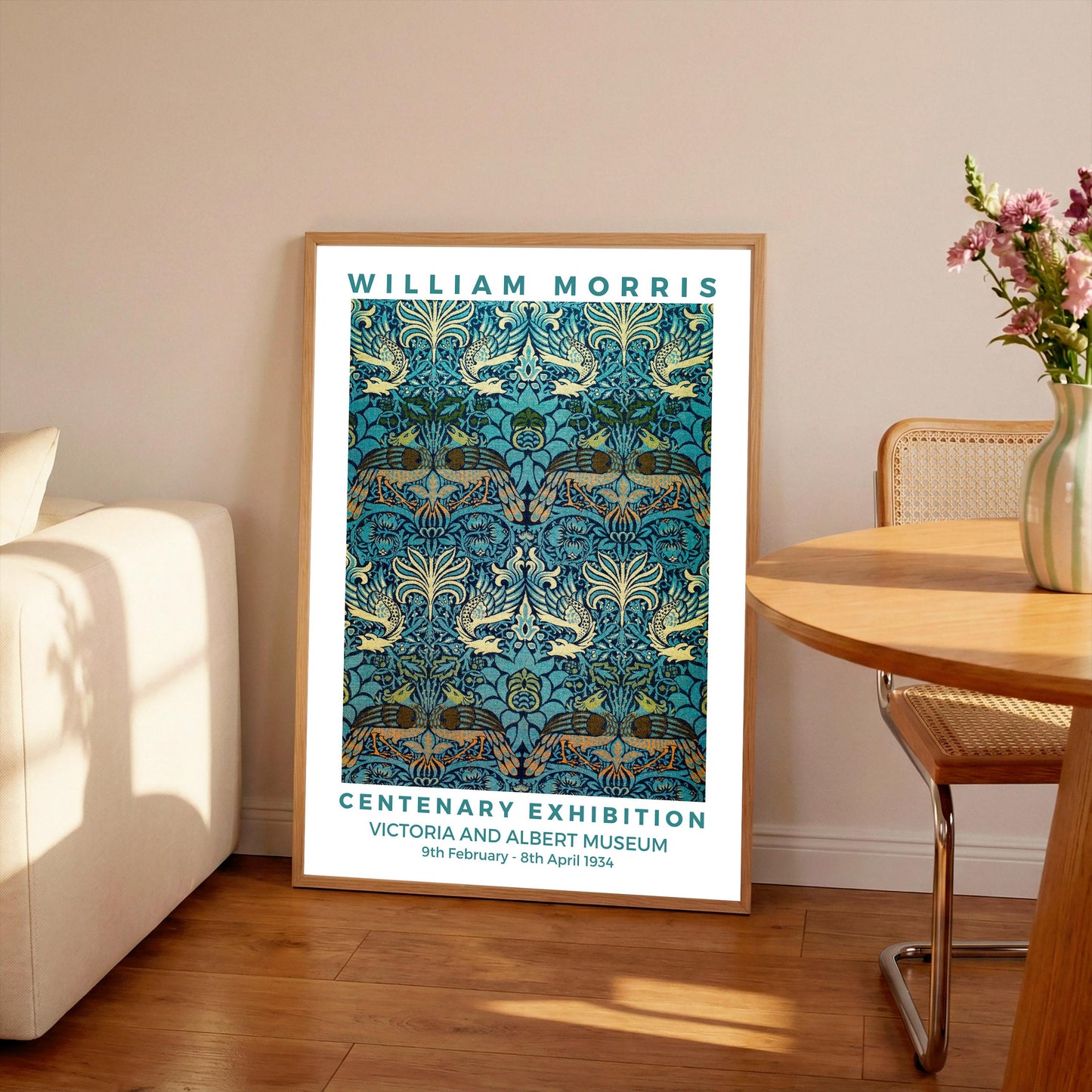 William Morris Peacock & Dragon Art Nouveau Exhibition Poster