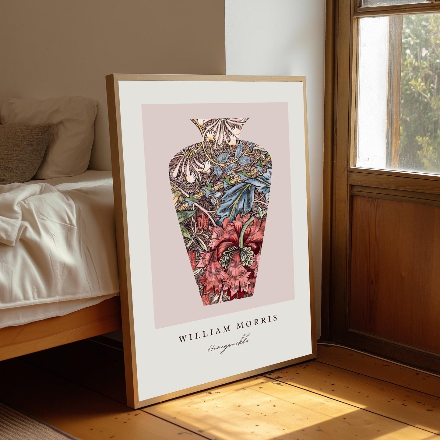 William Morris Honeysuckle Print: Vintage Floral Wall Art