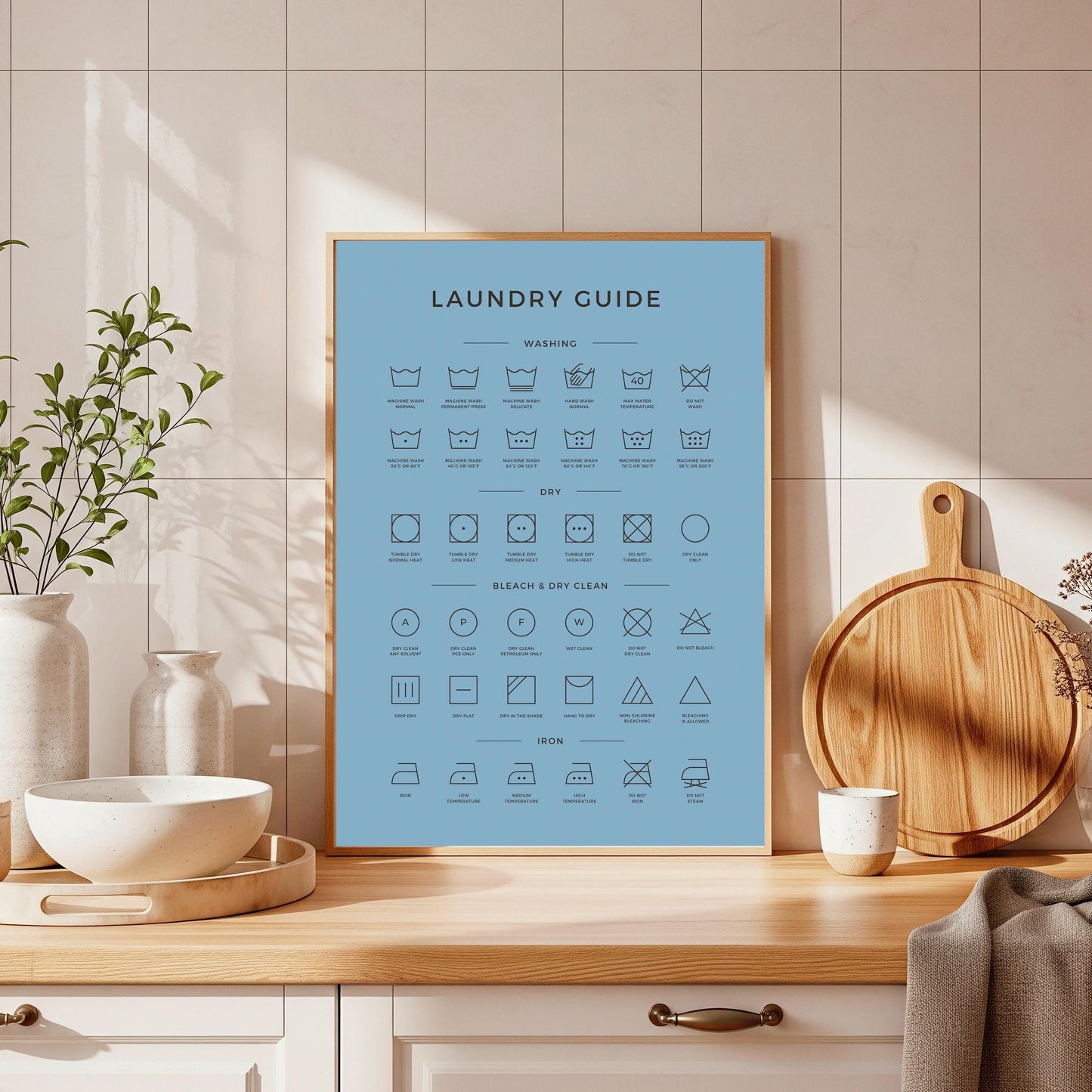 Laundry Symbol Art Print: Kitchen or Utility Room Decor
