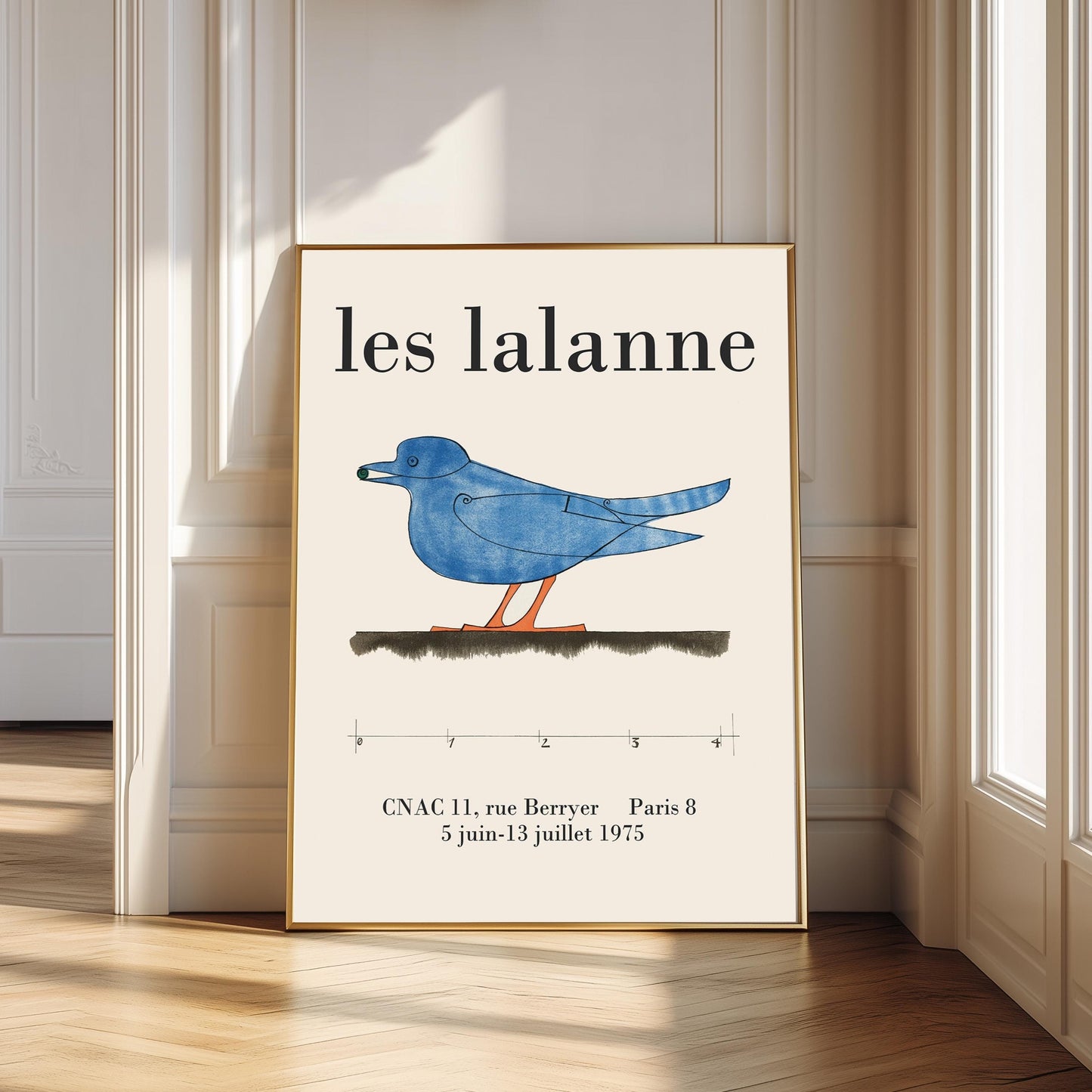 Les Lalanne Blue Bird Exhibition Poster: Vintage French Wall Art