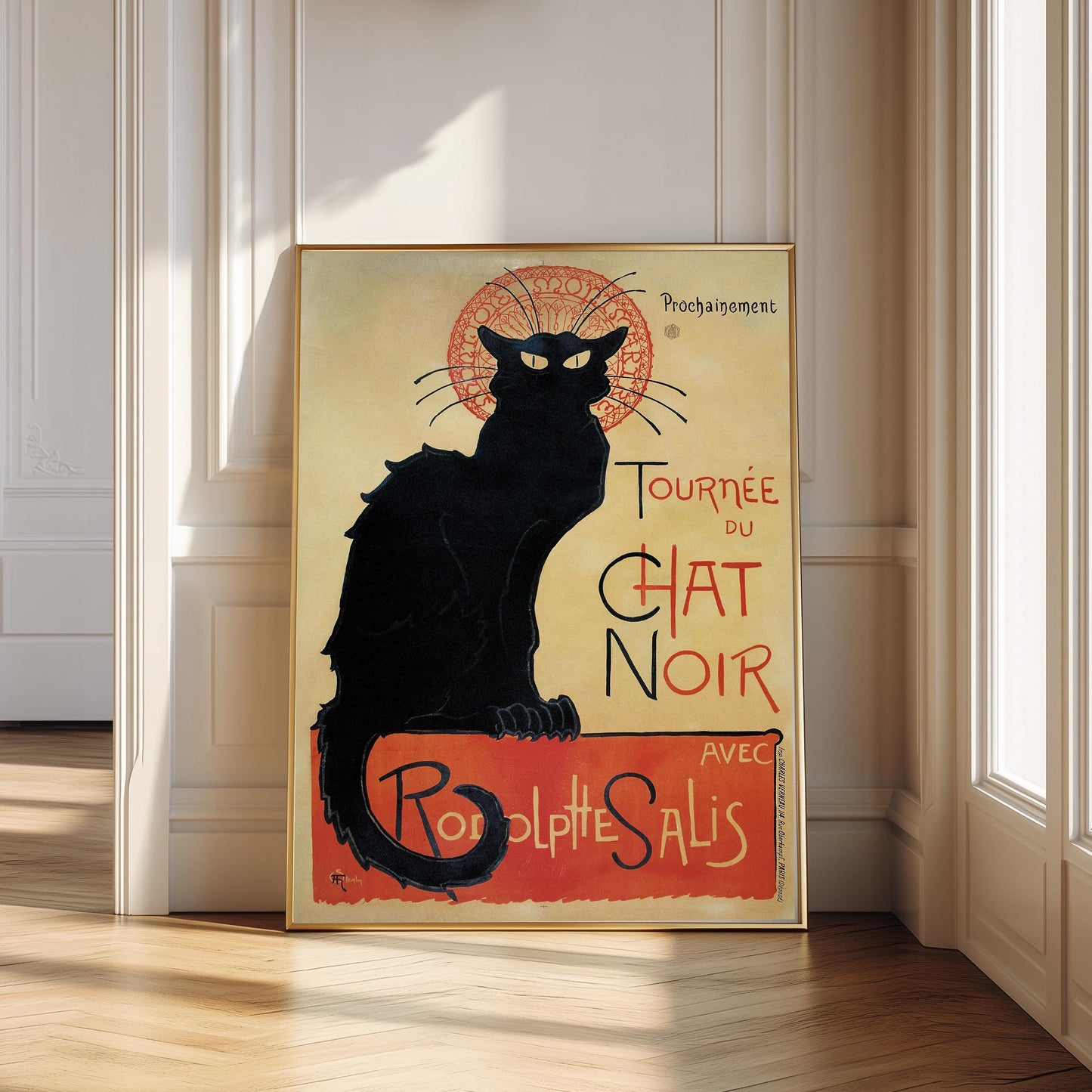 Le Chat Noir Poster: Vintage Art Nouveau Black Cat Print