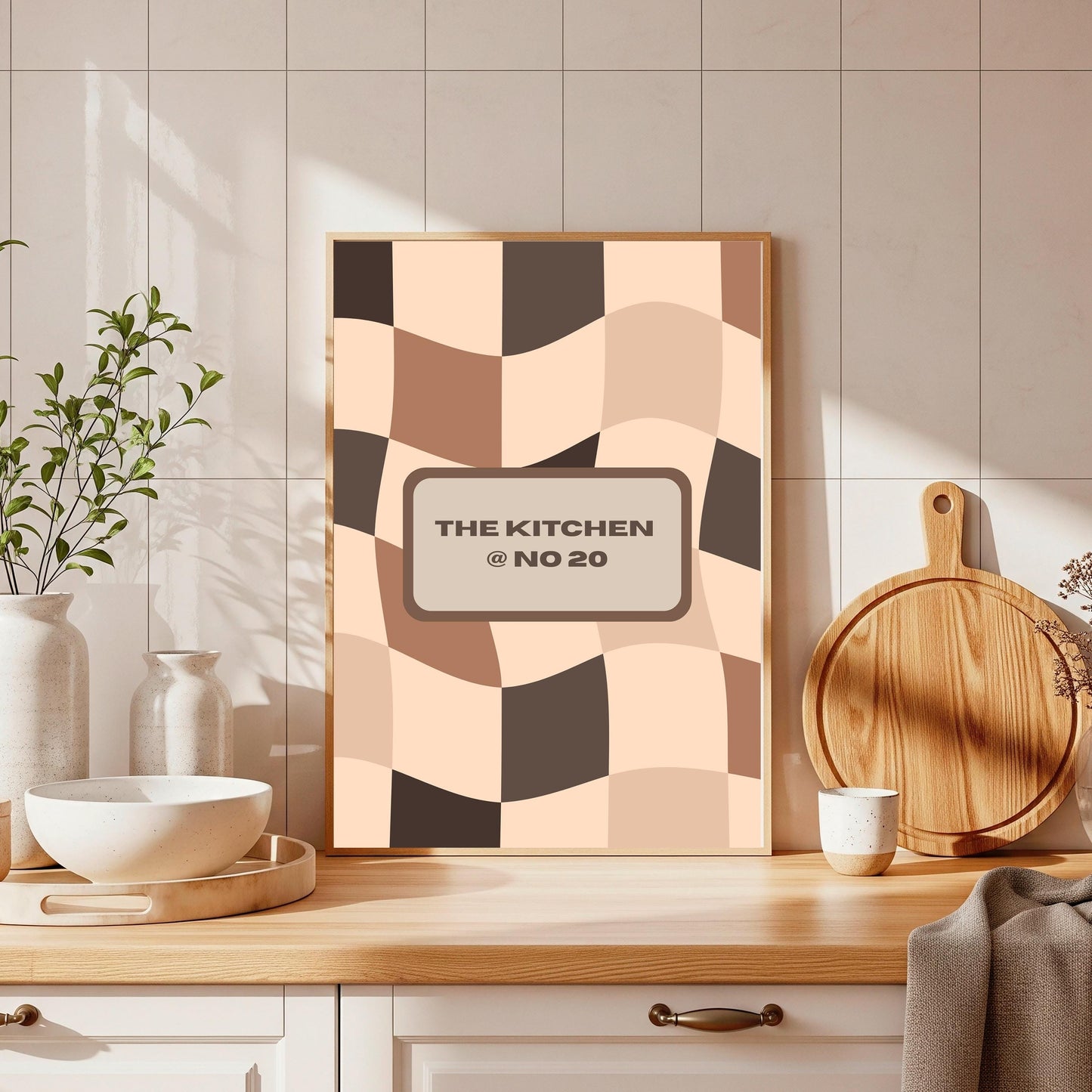 Personalized Kitchen Art Print: Retro Colourful Home Decor