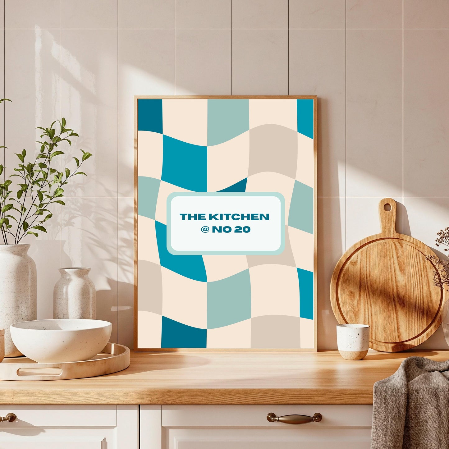Personalized Kitchen Art Print: Retro Colourful Home Decor