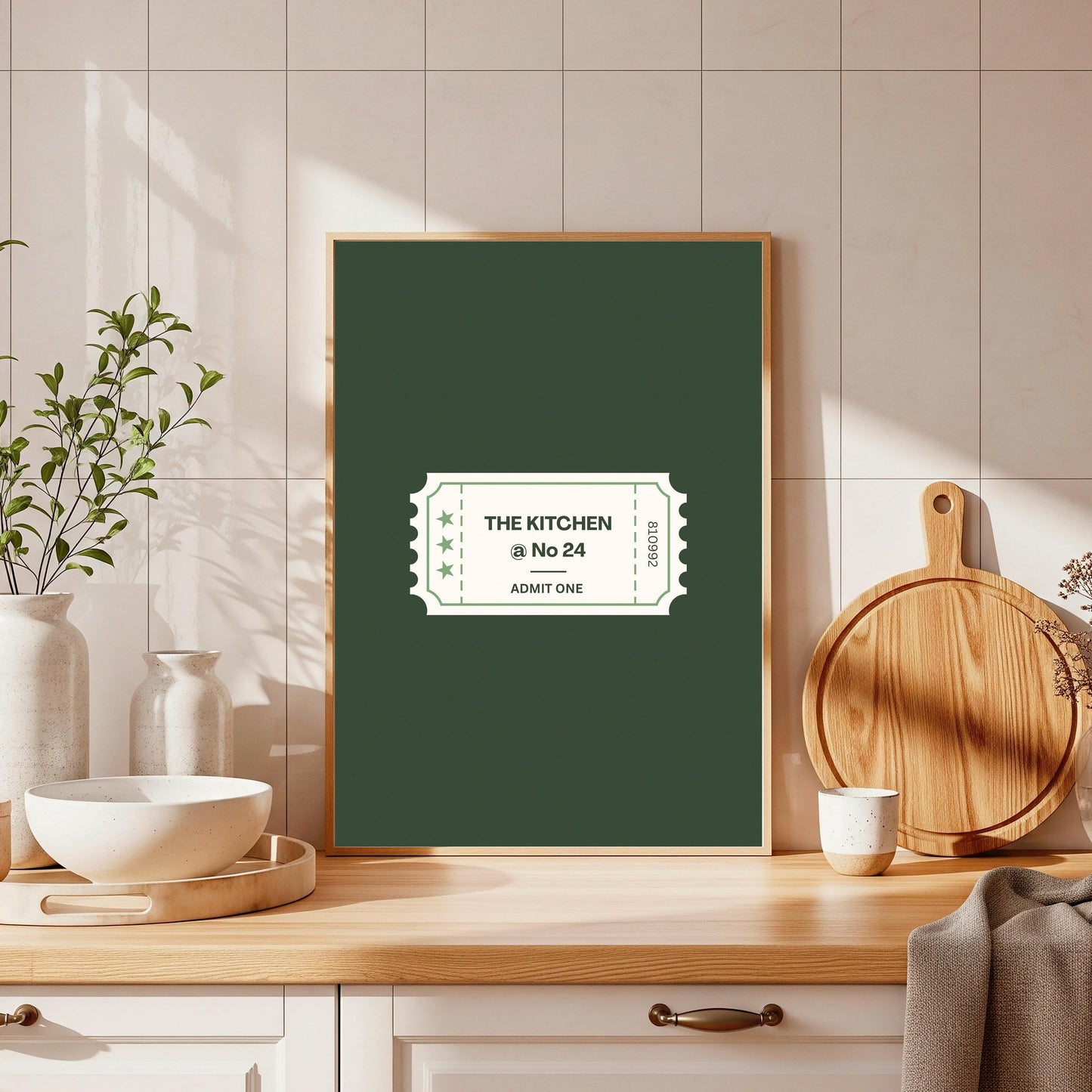 Personalized Kitchen Ticket Print: Retro Colourful Wall Art