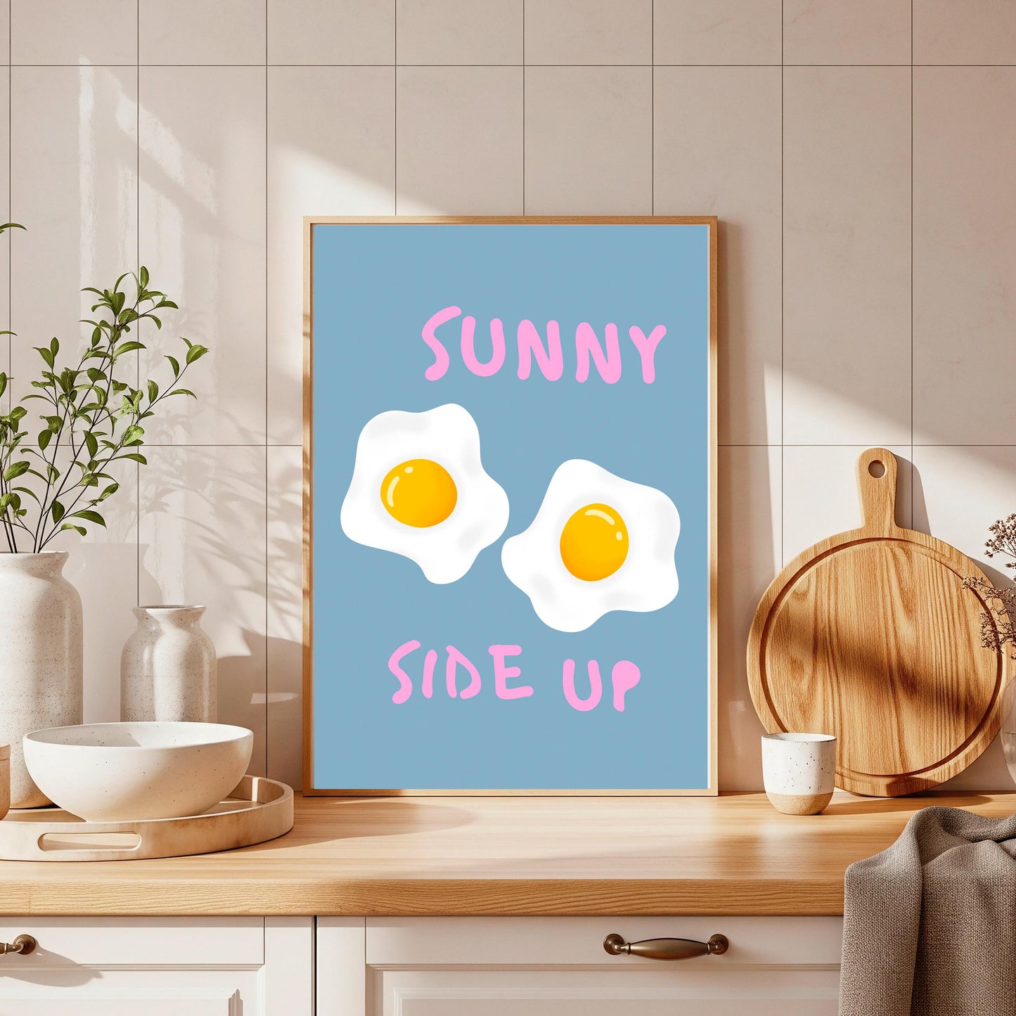Sunny Side Up Print: Retro Kitchen Wall Art