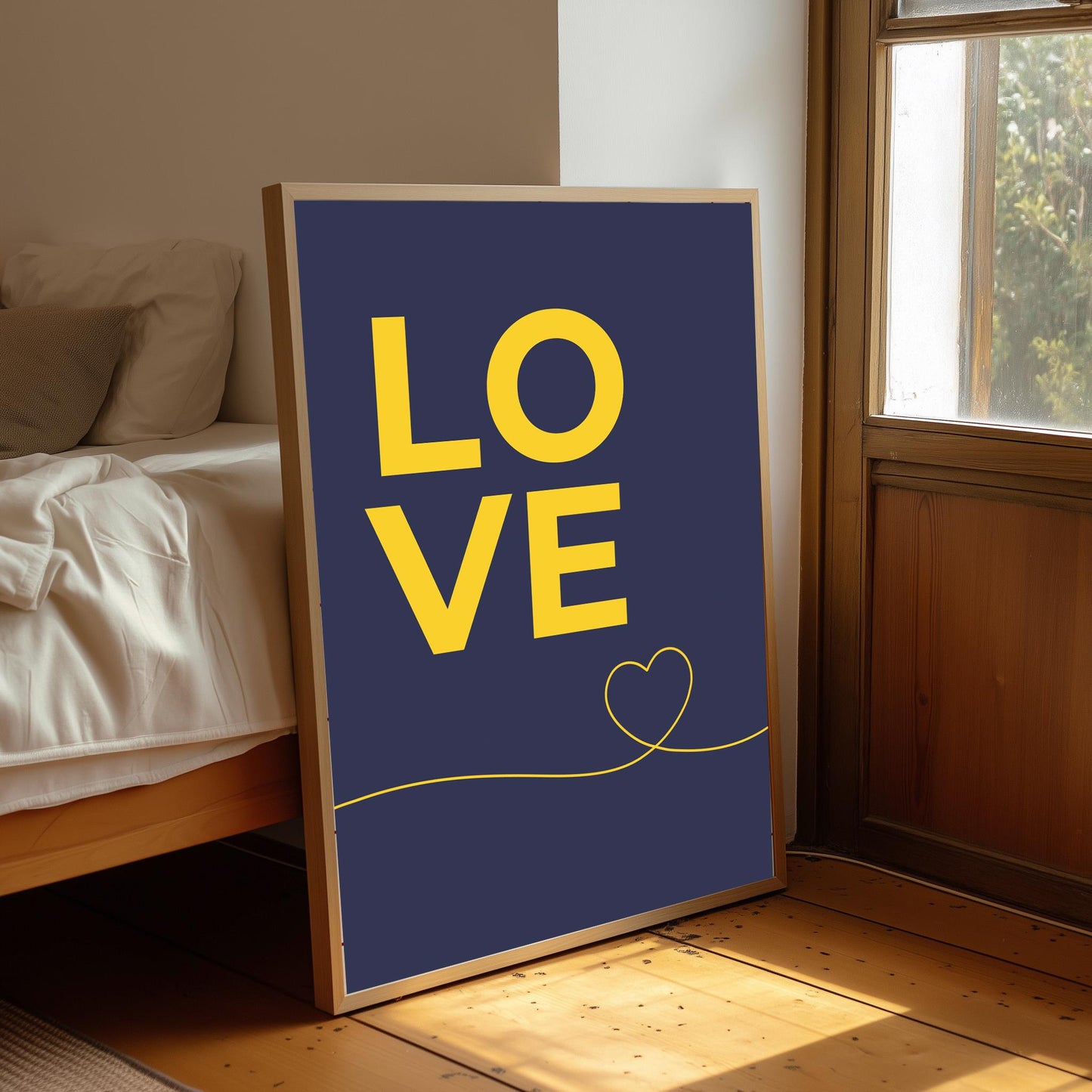 Love Heart Typography Poster: Bedroom Wall Art (A4/A3/A2/A1)