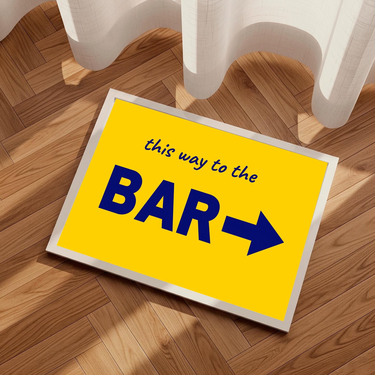 This Way To The Bar Poster: Modern Man Cave Art