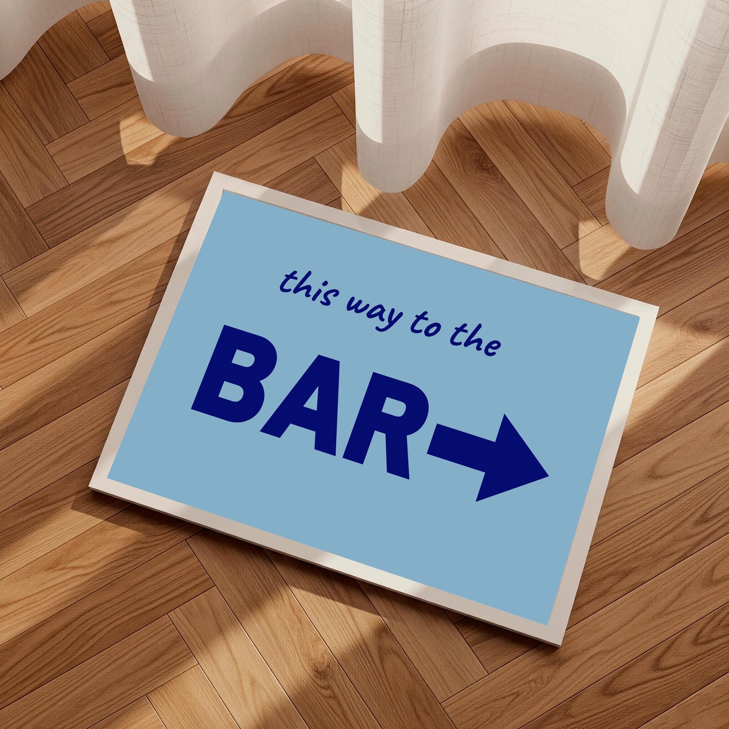 This Way To The Bar Poster: Modern Man Cave Art