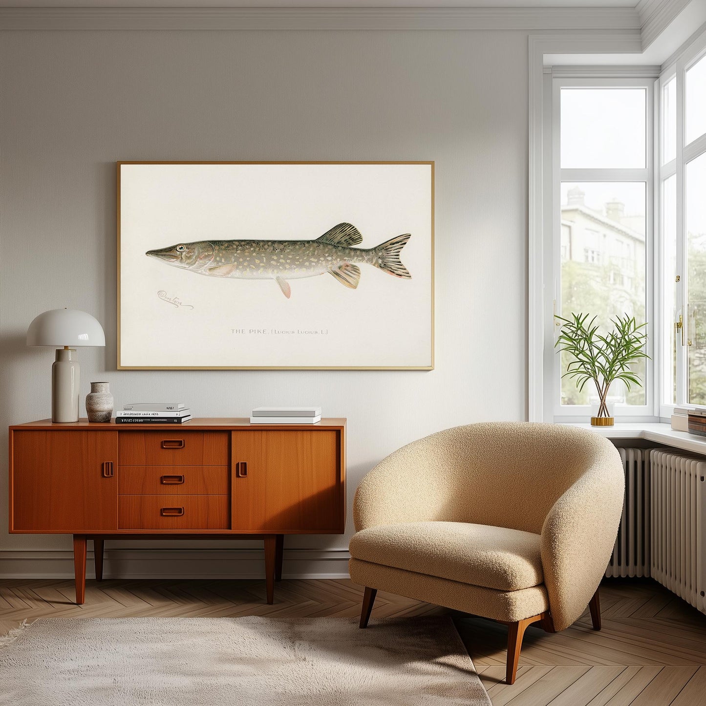 Vintage Pike Fish Print, Angling Wall Art (A4/A3)
