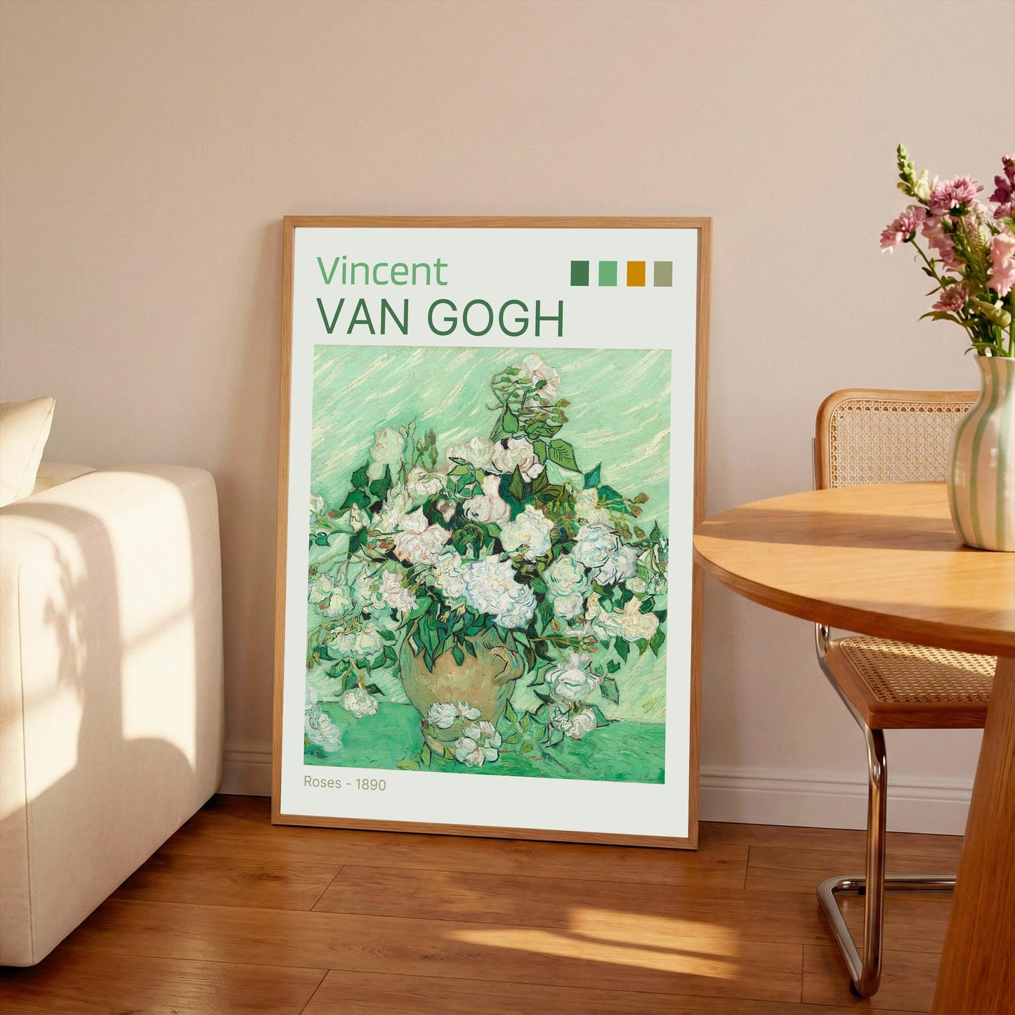 Van Gogh Roses Print: Fine Art Paper, A4/A3 Wall Decor