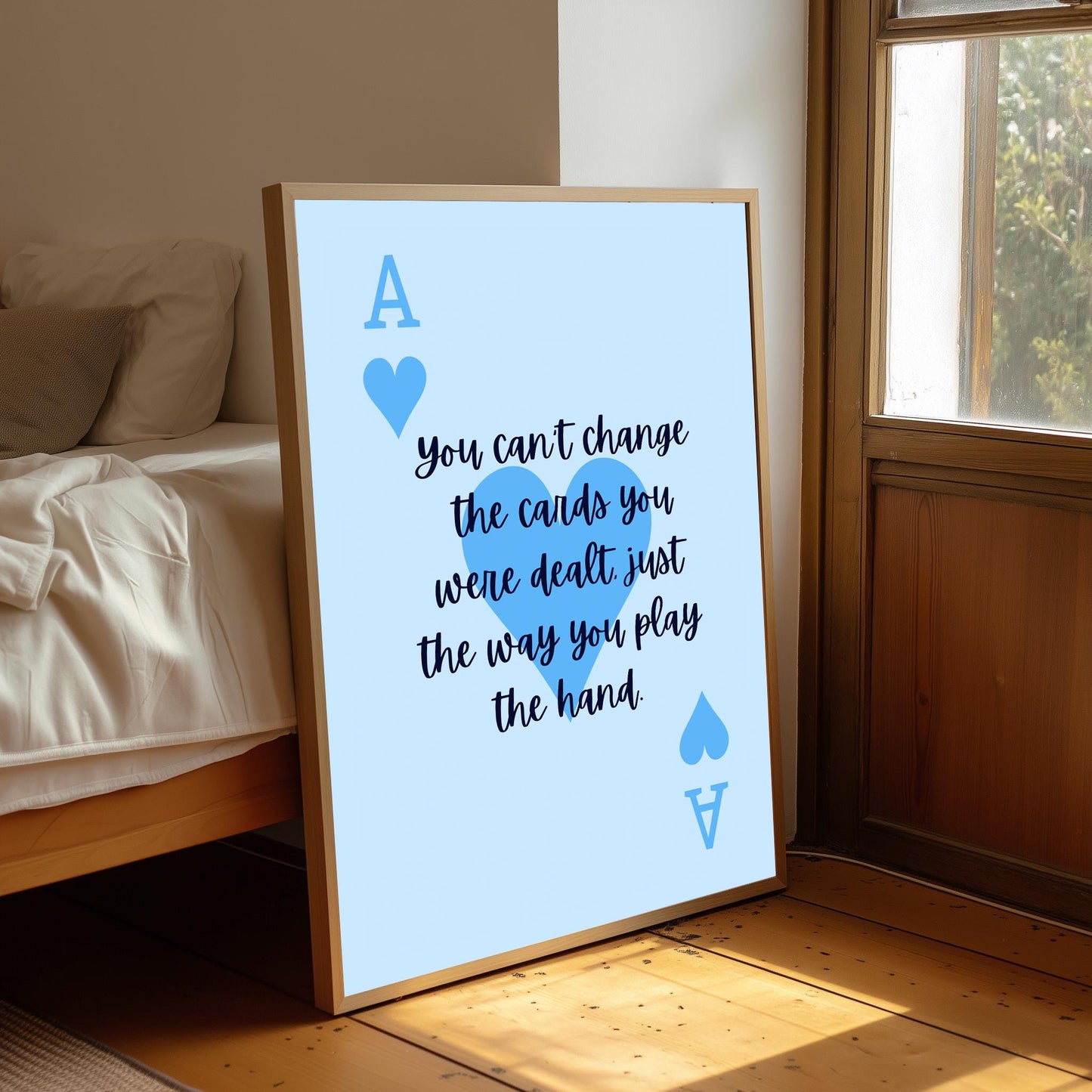 Ace of Hearts Typography Print: Bedroom Wall Art (A4/A3/A2/A1)