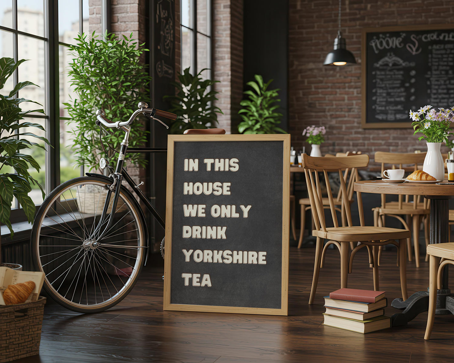 Yorkshire Tea Kitchen Print: Retro Food and Drink Wall Art Blackboard Efffect