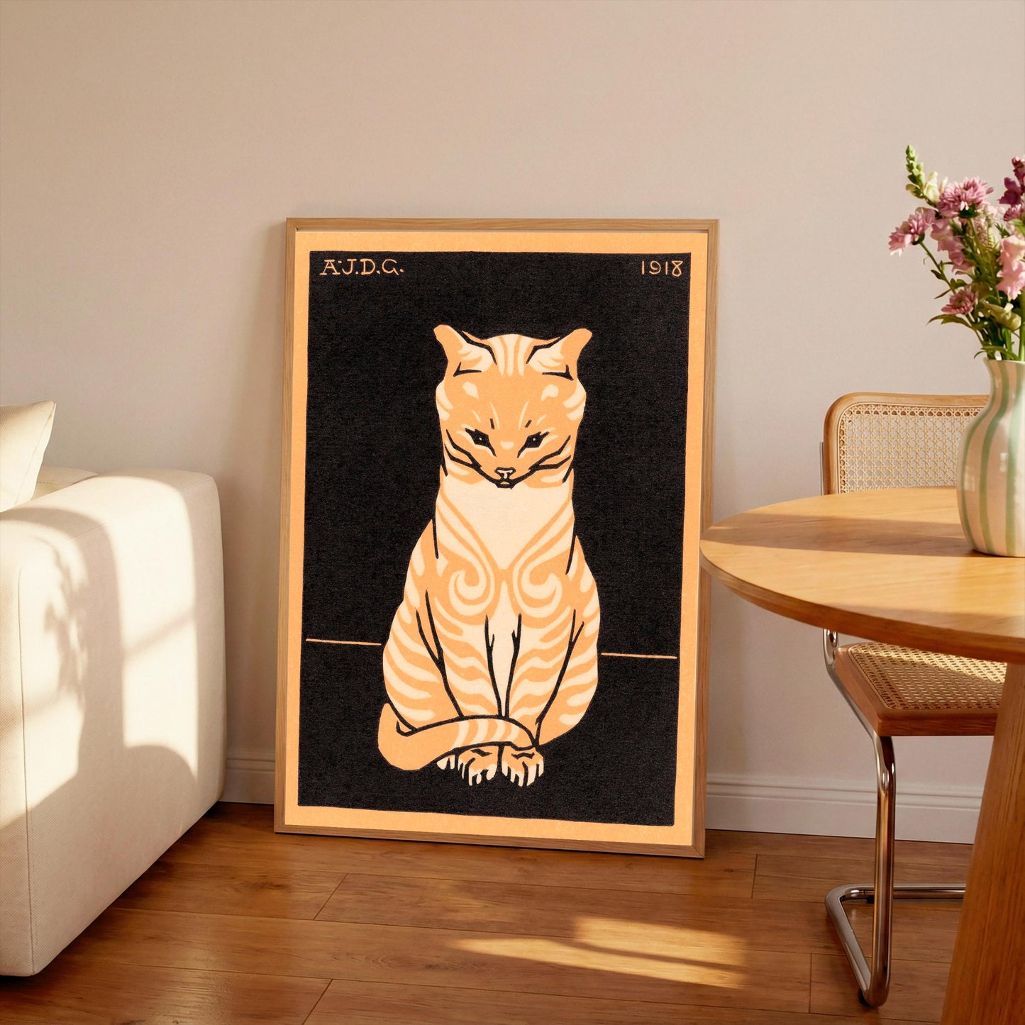 Art Nouveau Cat Print: Julie de Graag Vintage Poster