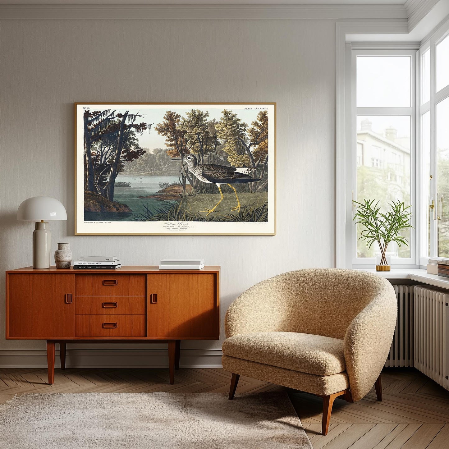 Audubon Yellow Shank Print: Vintage Birds of America Wildlife Art