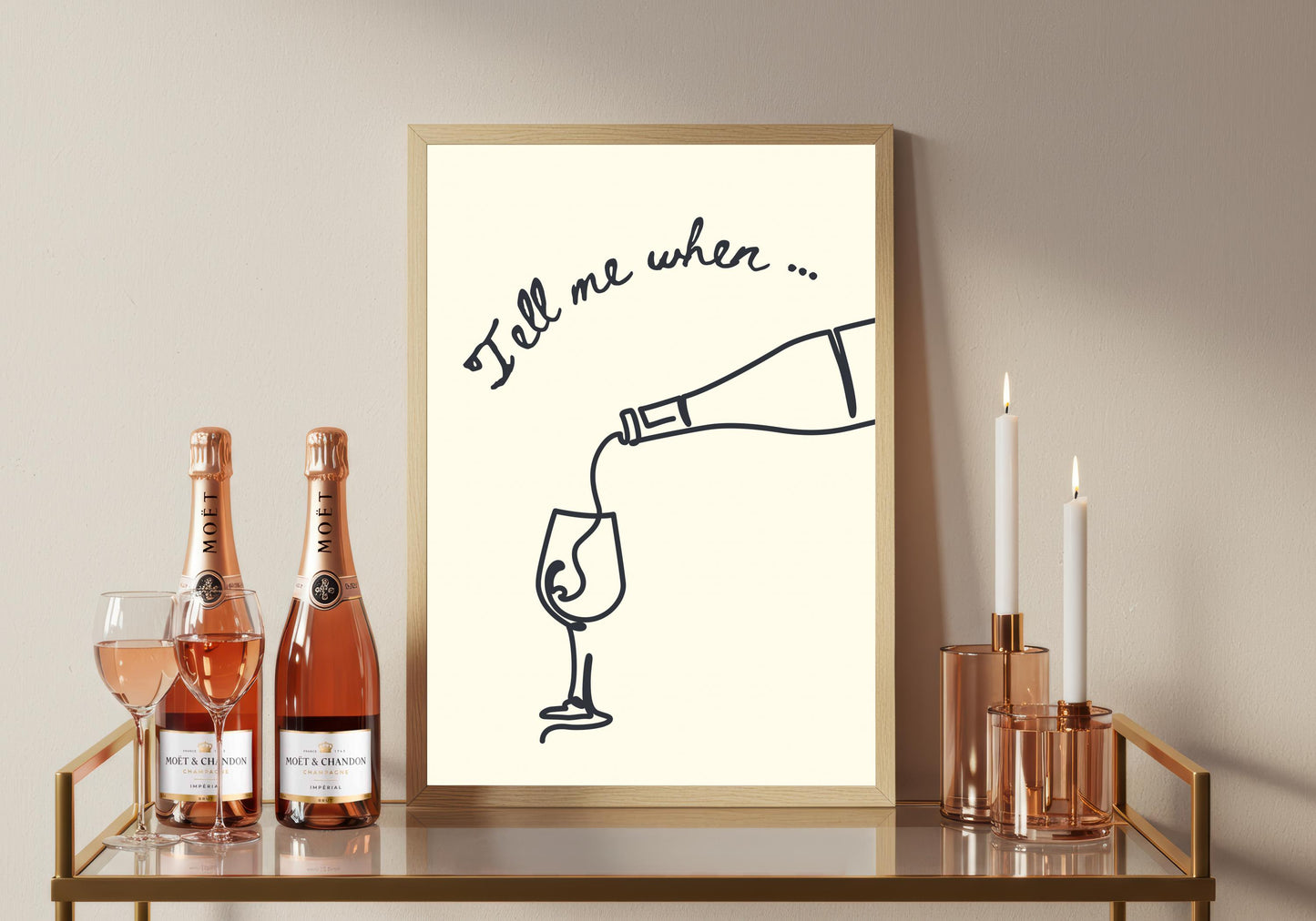 Cheers Wine Print: Retro Kitchen Wall Art, Trendy Home Decor