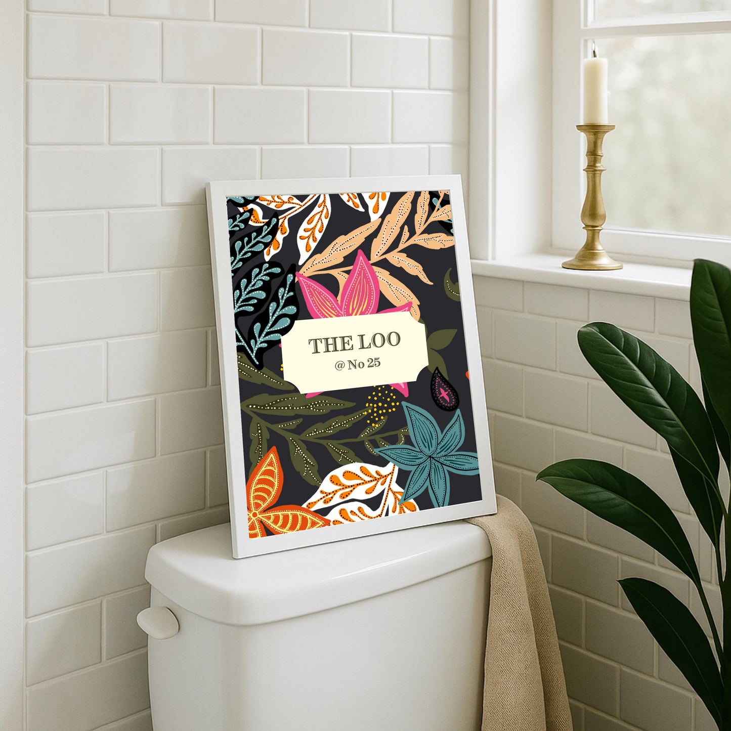 Personalised Bathroom Print: Floral Loo Poster, Funny Art